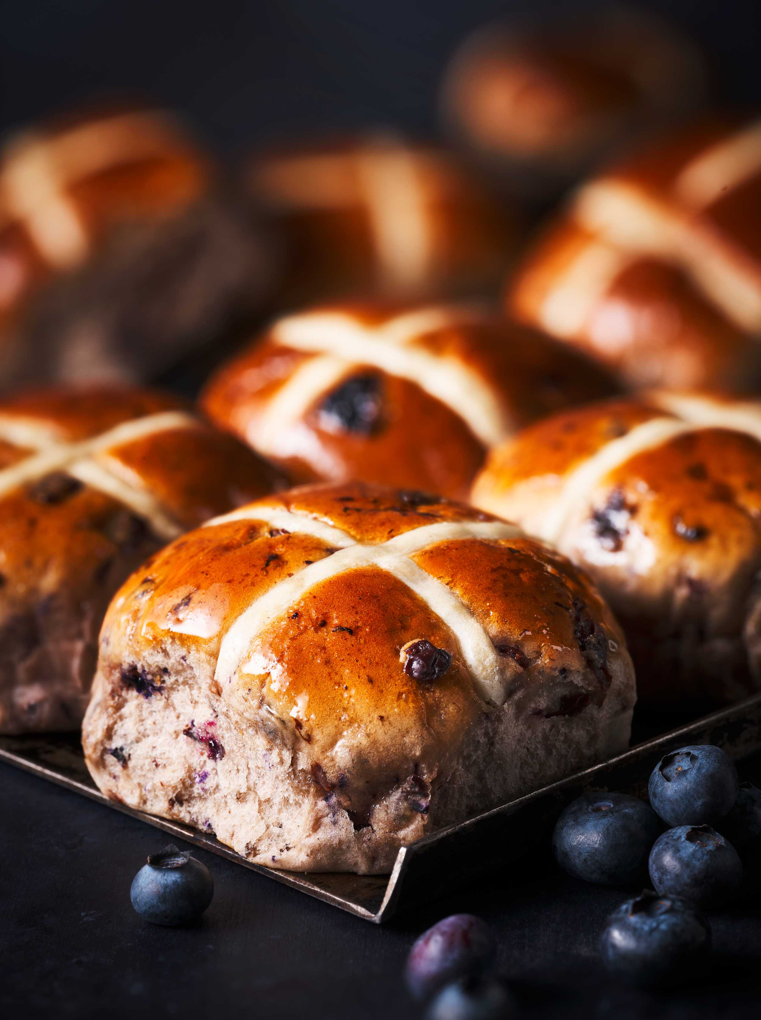 Juicy Blueberry Hot Cross Buns 3 of 3