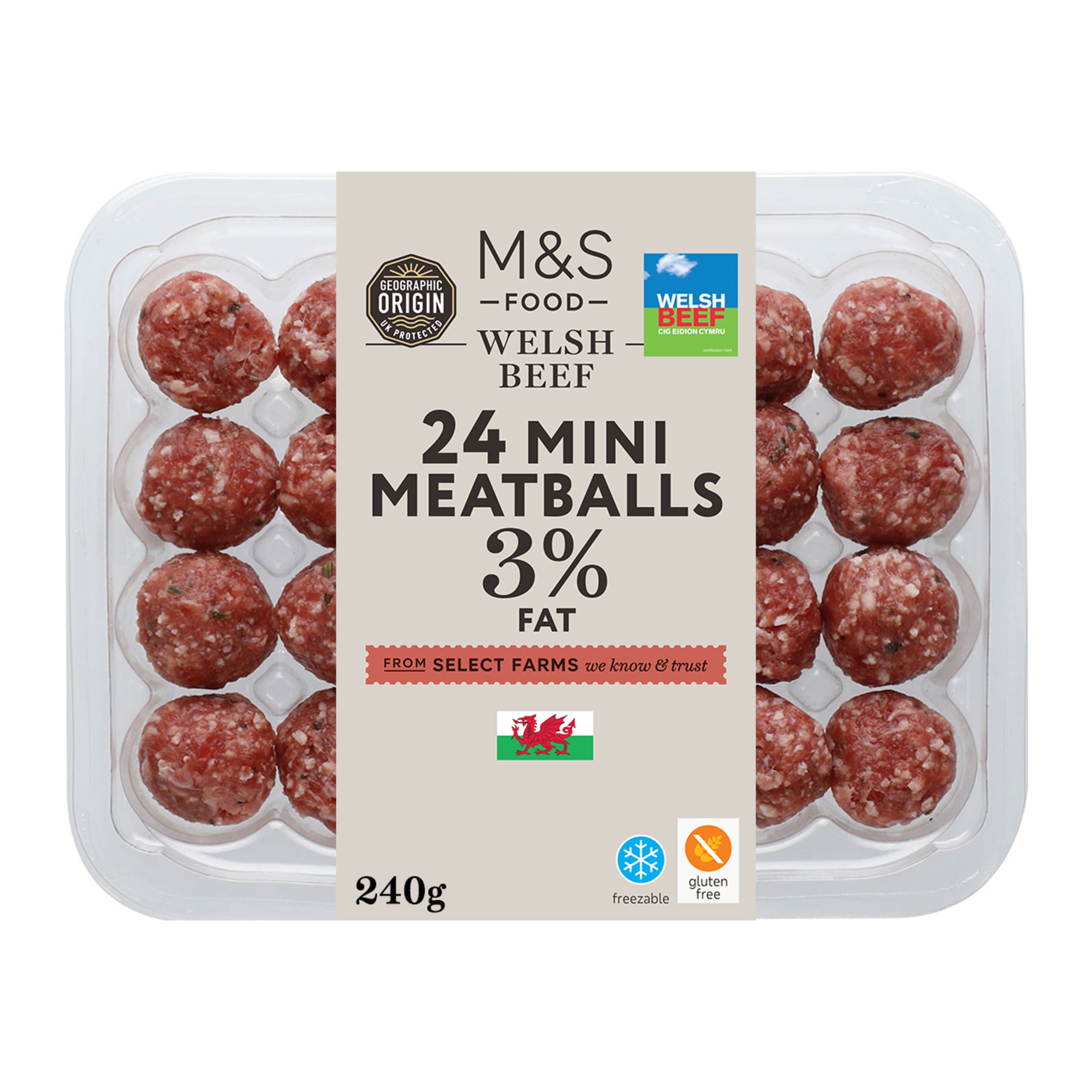 Welsh Mini Beef Meatballs 3% Fat 1 of 1