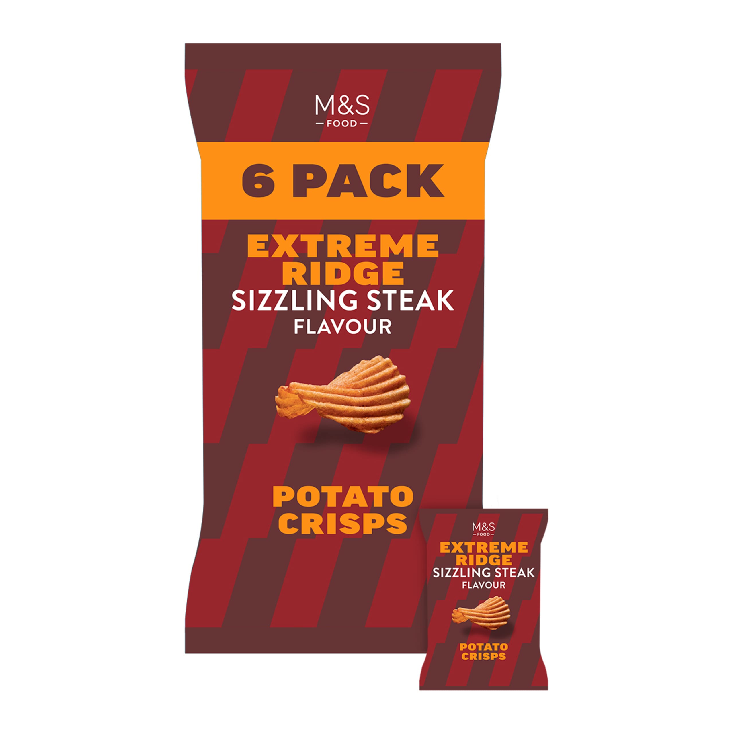 Extreme Ridge Sizzling Steak Flavour Potato Crisps 1 of 1