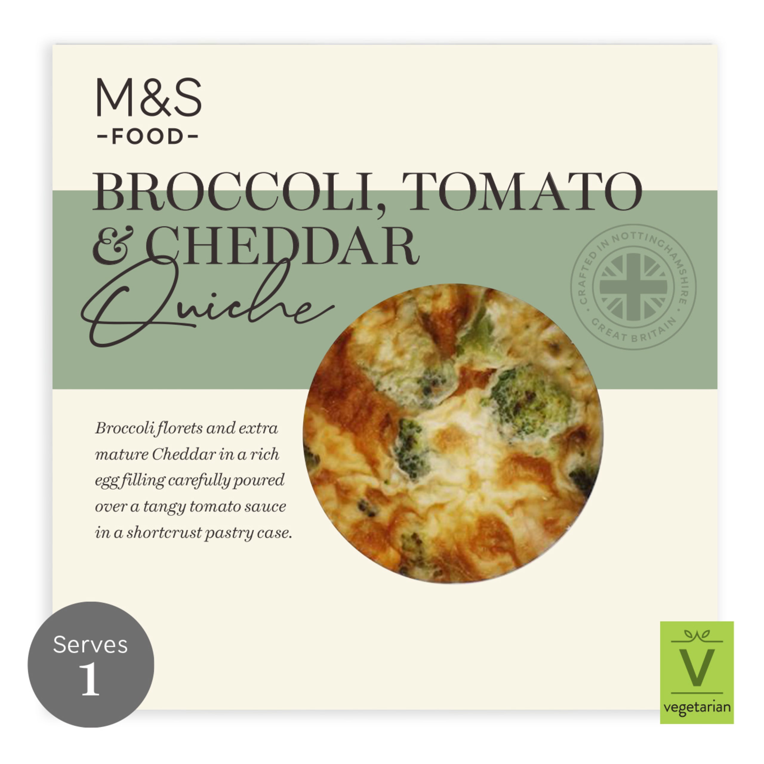 Broccoli, Tomato and Cheddar Quiche 1 of 1