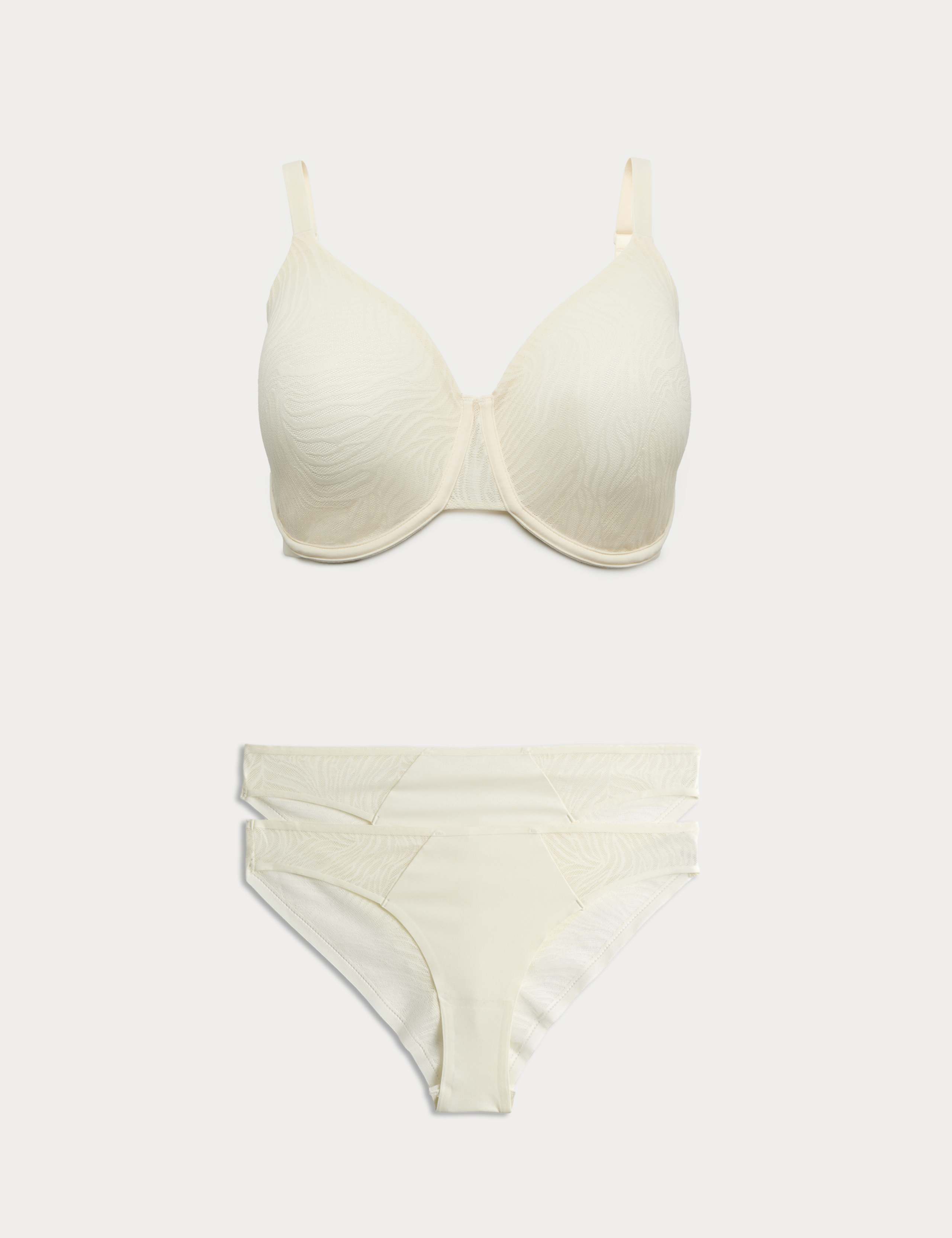 Body Lace Wired Minimiser Bra Set C-H 1 of 6