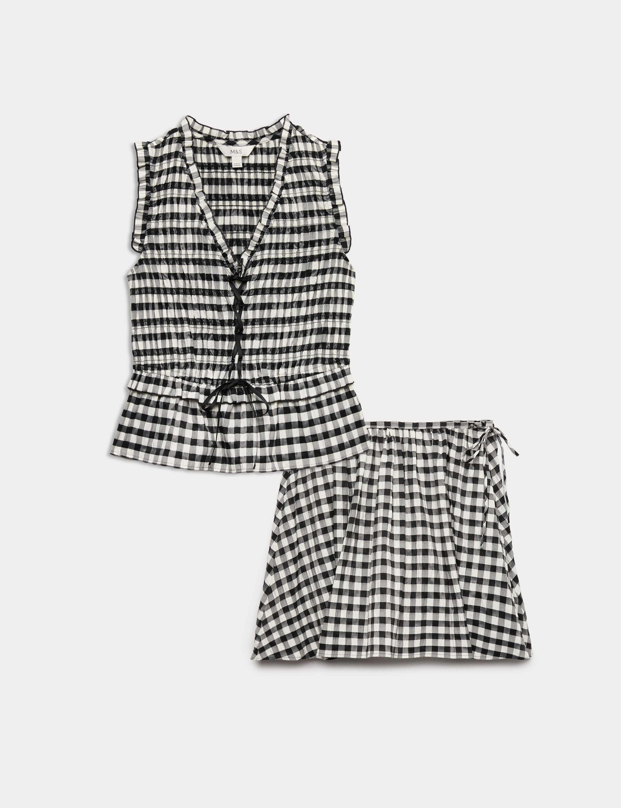 Gingham Top & Skirt Set 1 of 6
