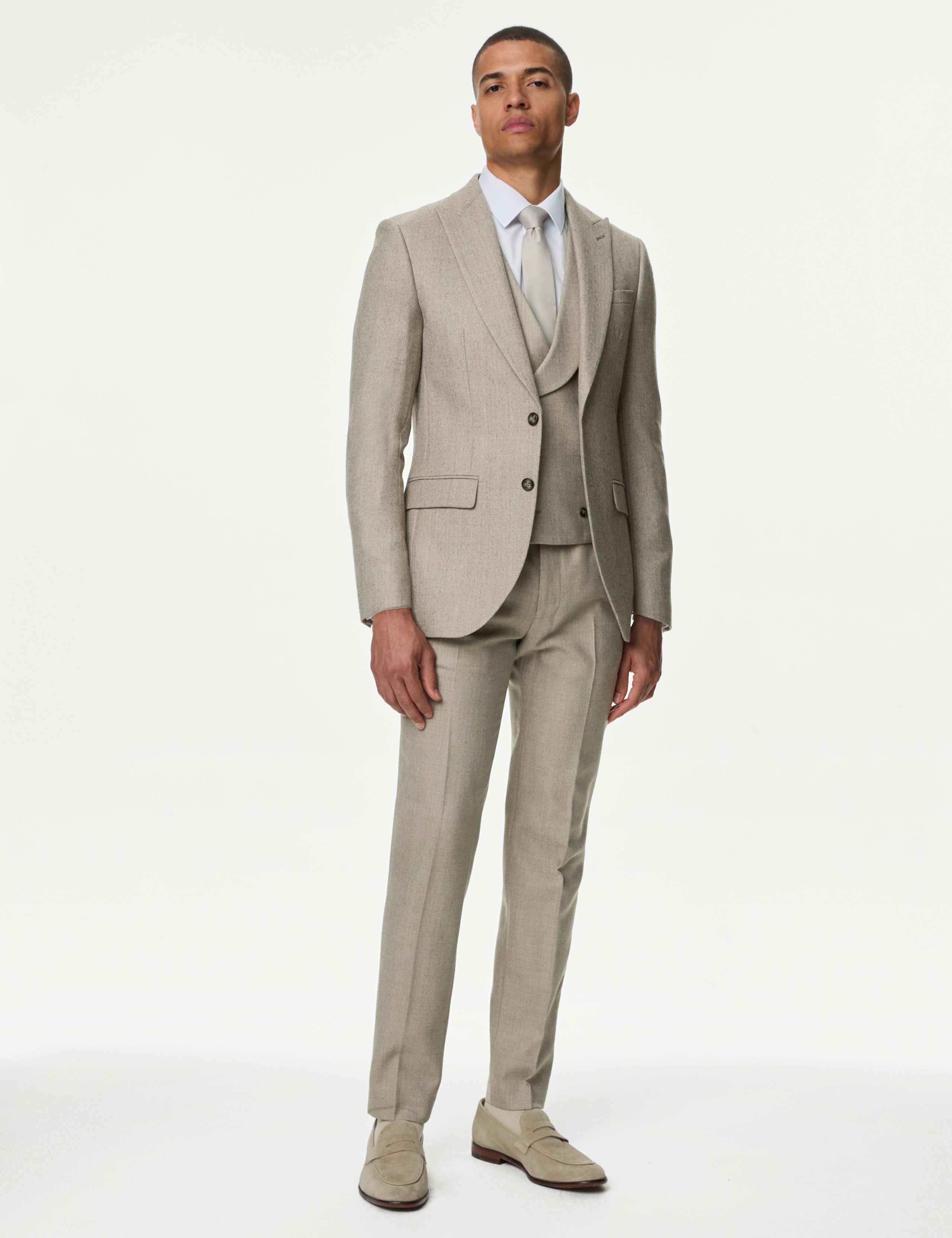 Slim Fit Wool Blend Herringbone Suit 3 of 6