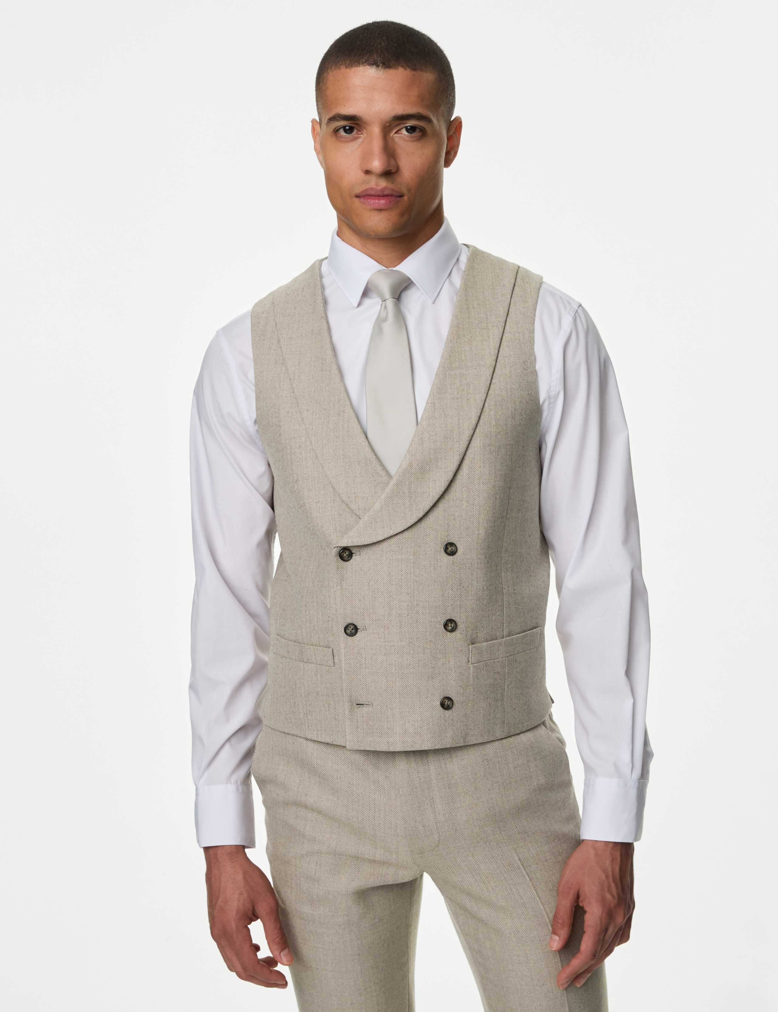 Slim Fit Wool Blend Herringbone Suit 1 of 6