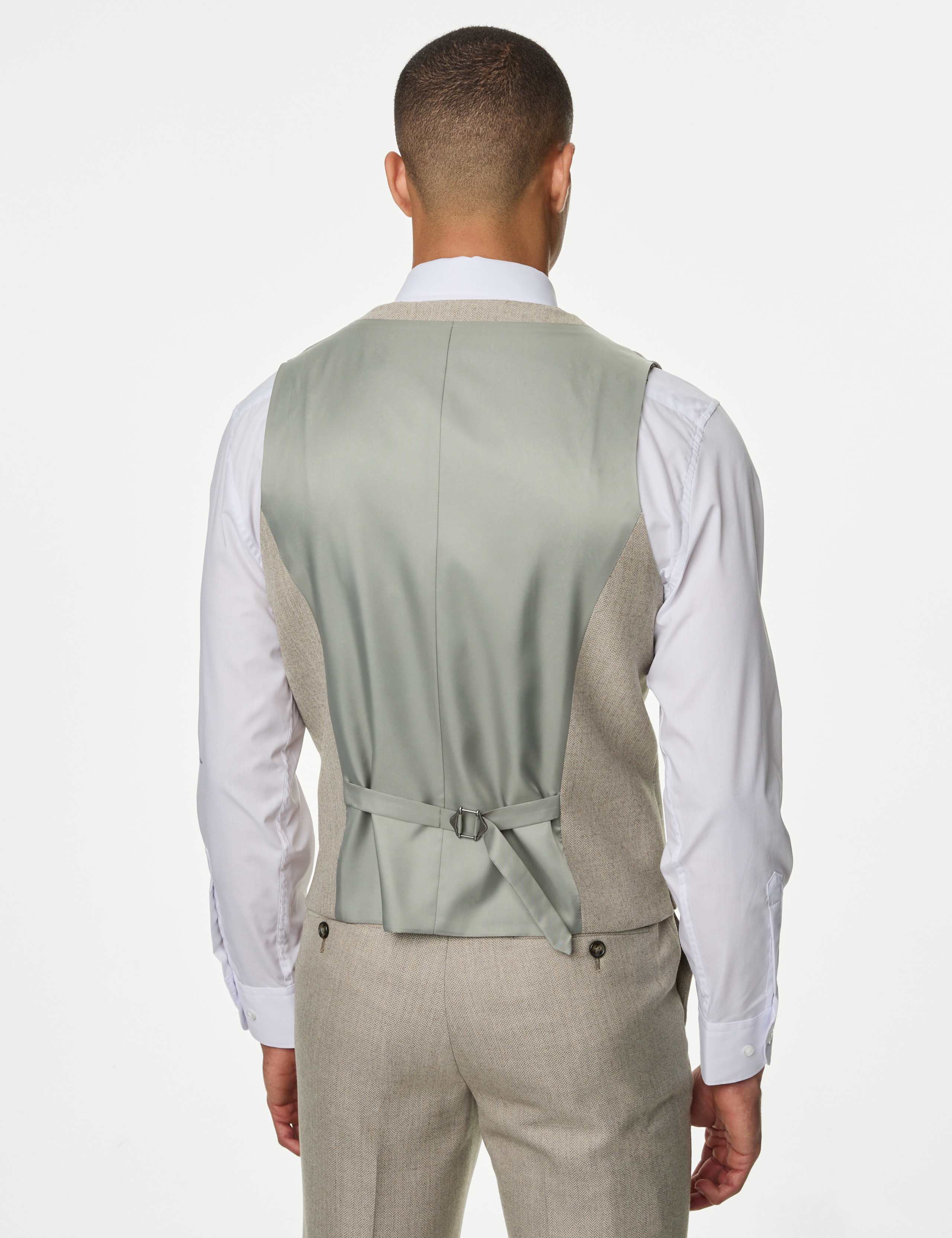 Slim Fit Wool Blend Herringbone Suit 2 of 6