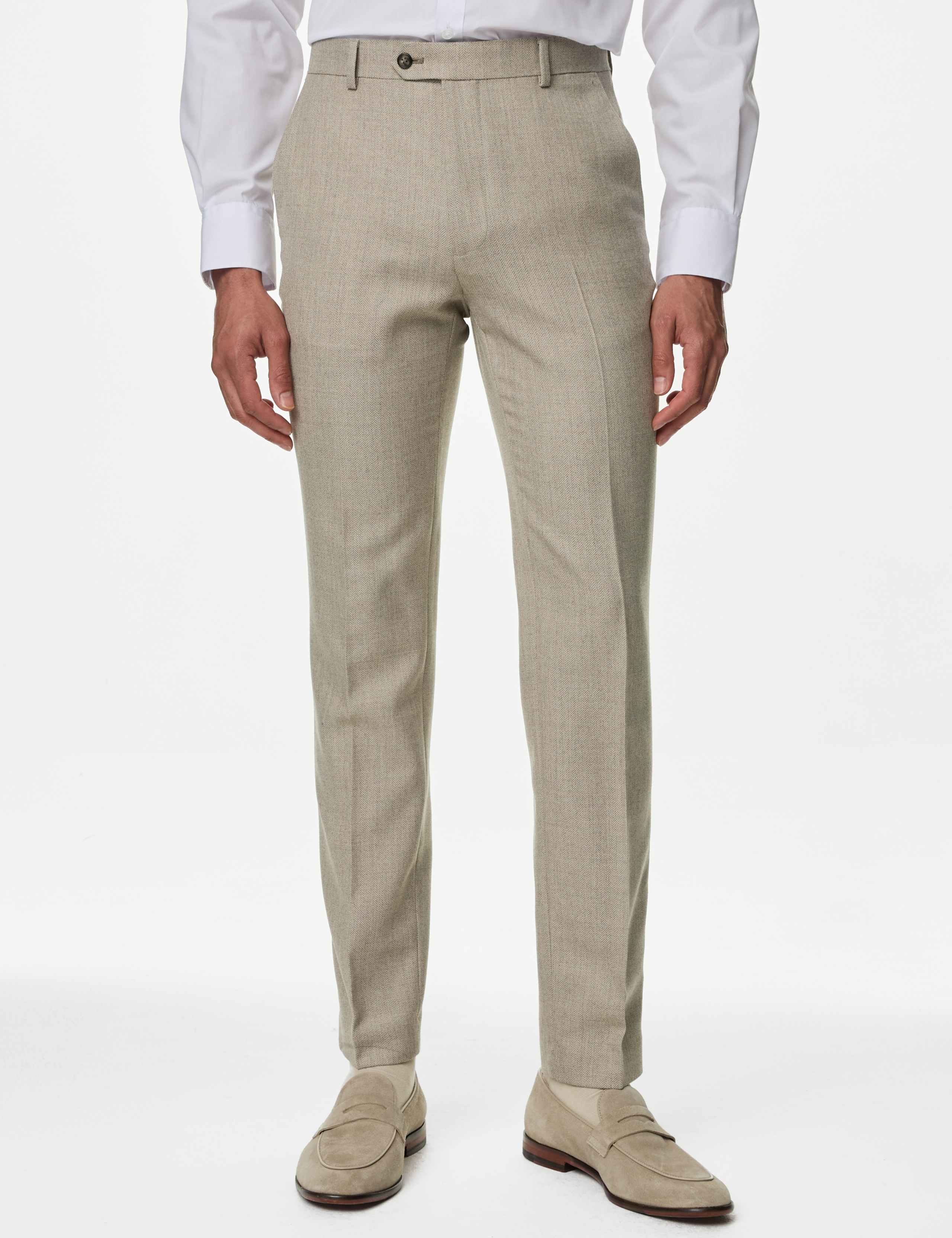 Slim Fit Wool Blend Herringbone Suit 5 of 6
