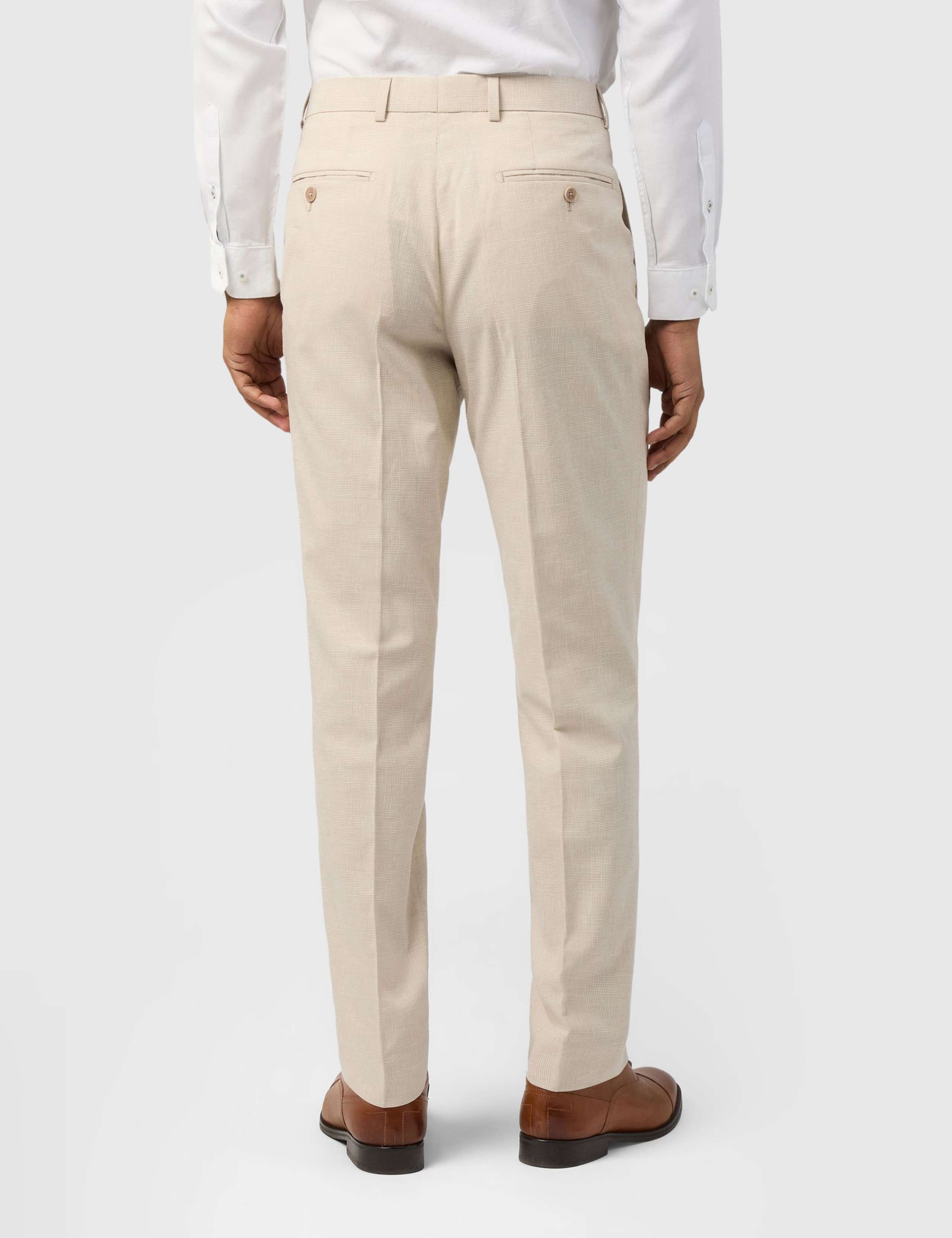 Slim Fit Linen Blend Check Suit 6 of 6
