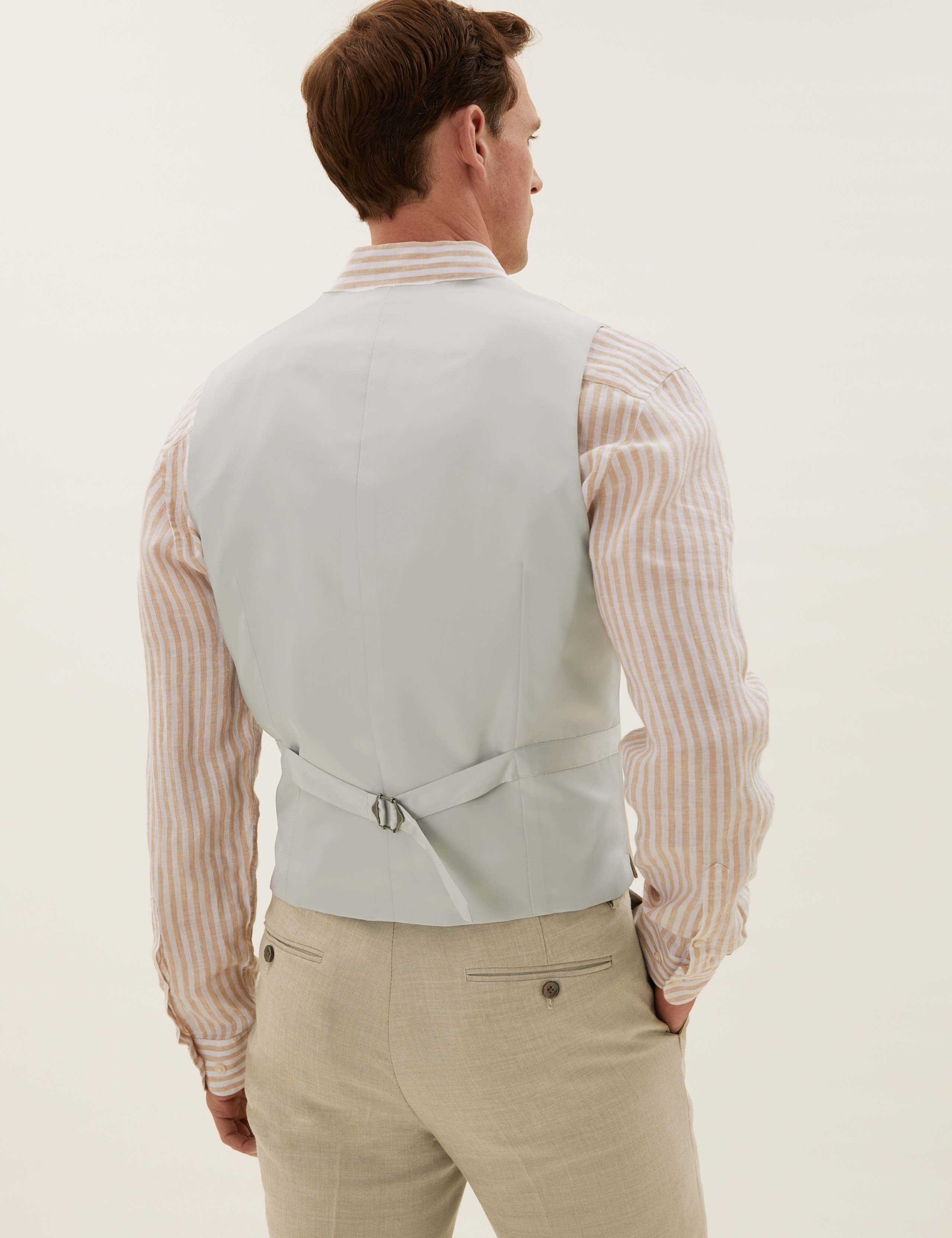 Tailored Fit Italian Linen Miracle™ 3 Piece Suit 2 of 8