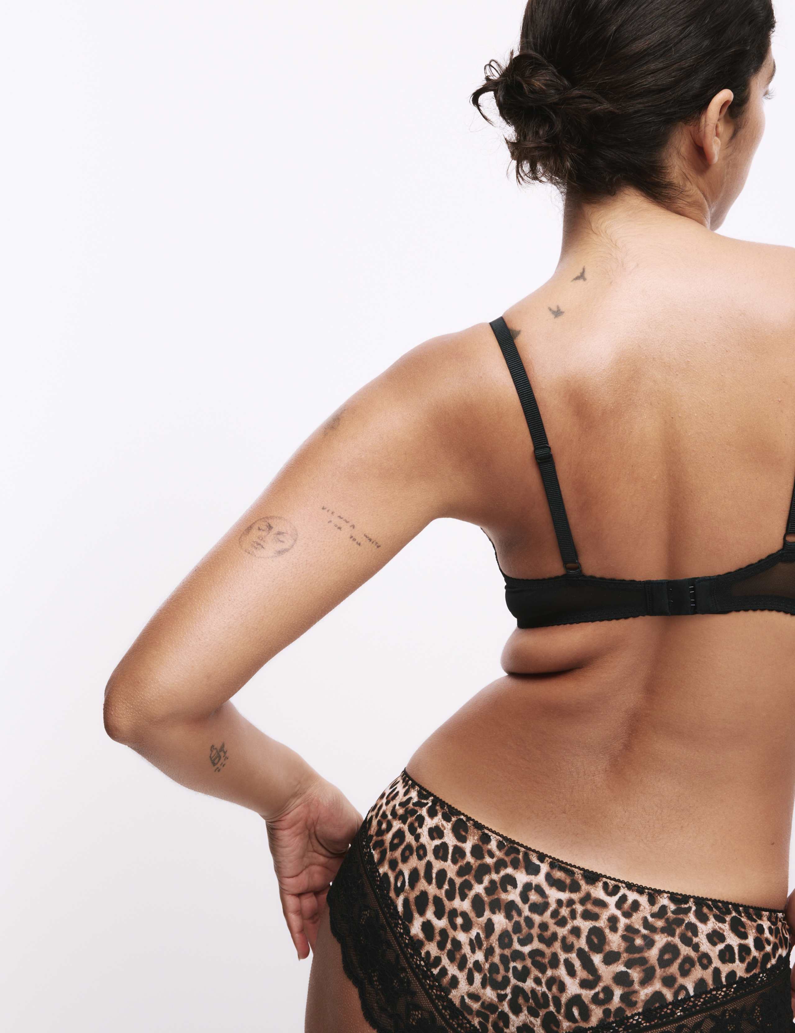 Printed Lace Trim Wired Plunge Bra Set A-E 4 of 6