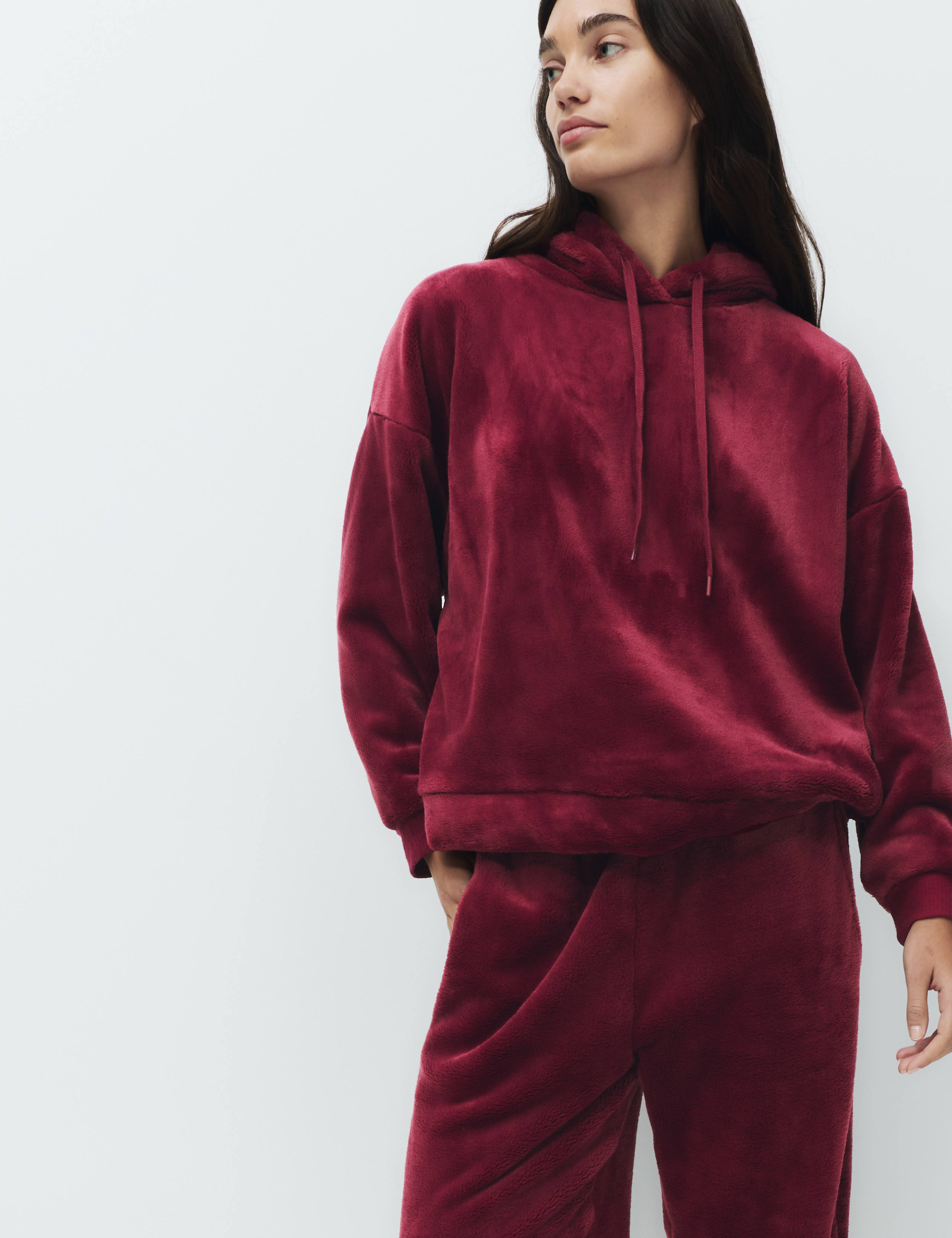 Fur Fleece Lounge Hoodie Set 2 of 6