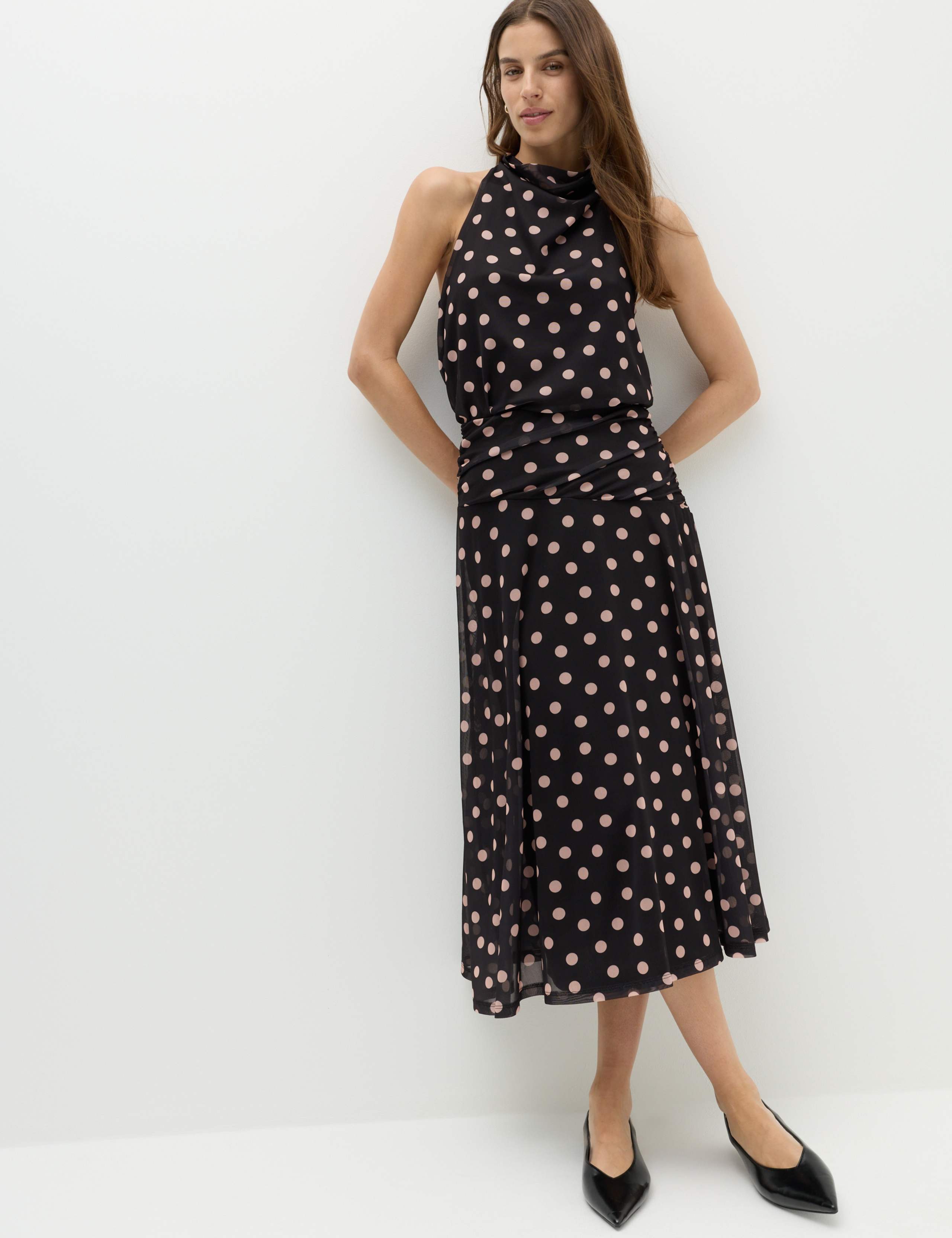 Mesh Polka Dot Vest & Skirt Set