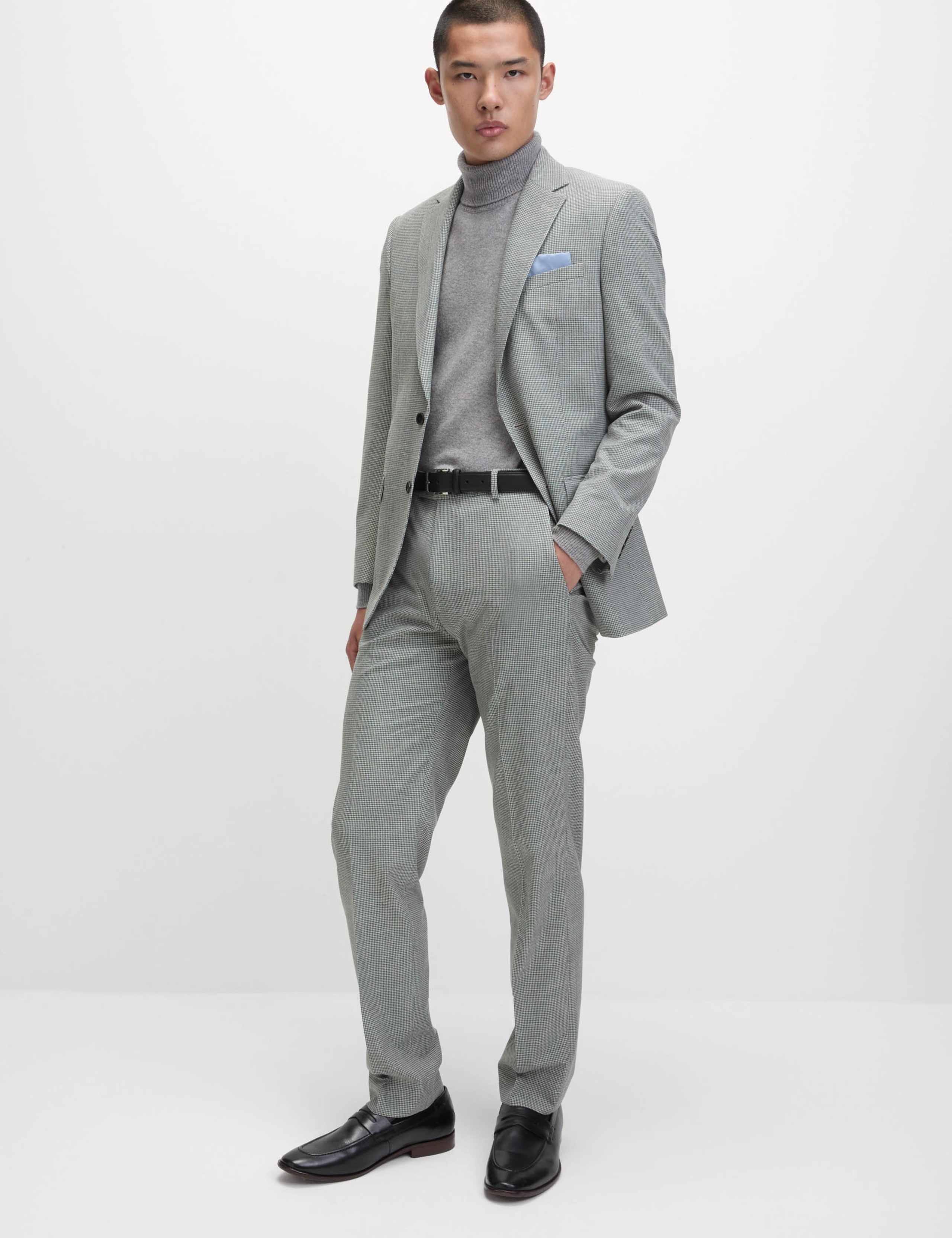 Regular Fit Textured Puppytooth Suit 1 of 6