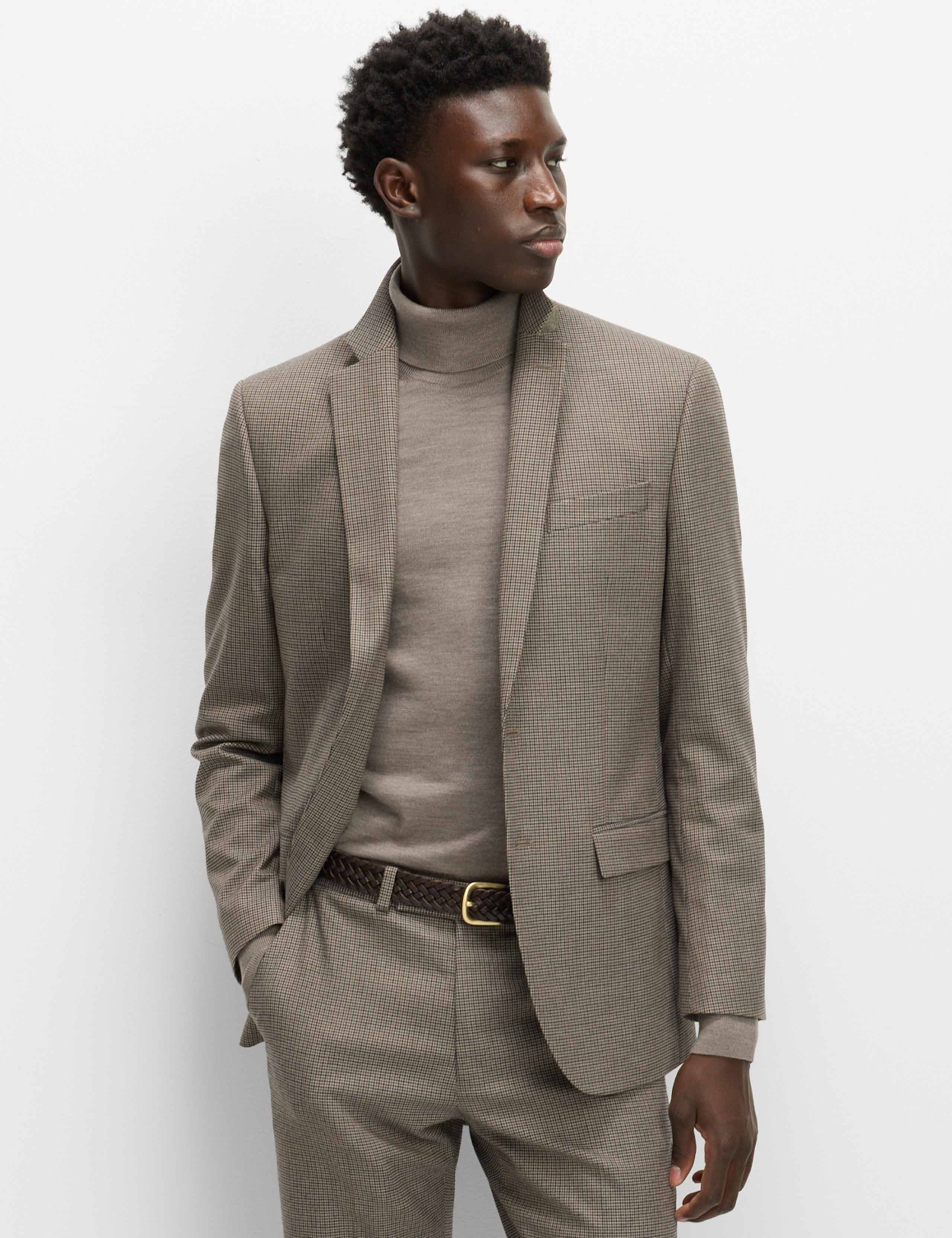 Regular Fit Puppytooth Suit