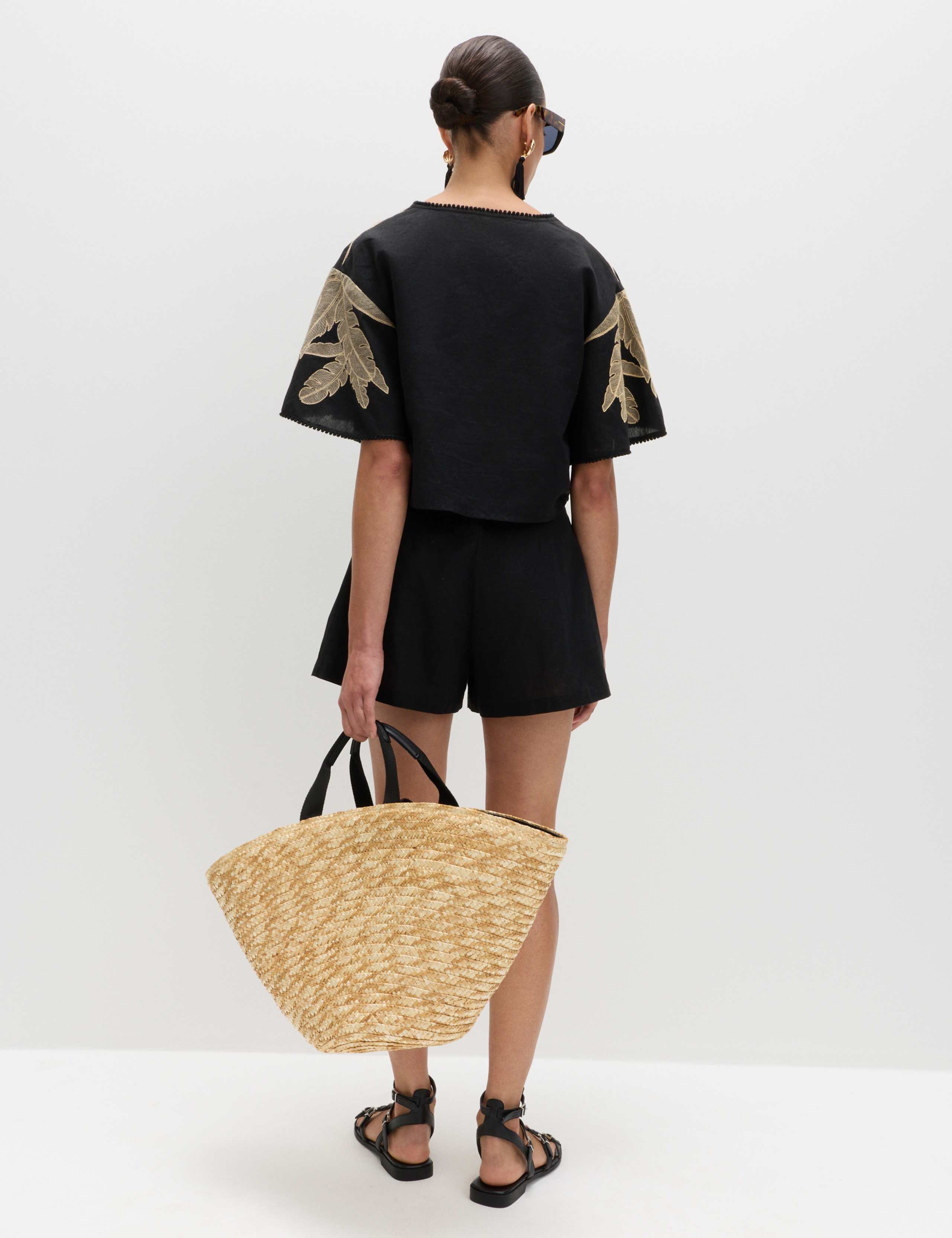 Palm Embroidered Beach Top & Short Set 6 of 6
