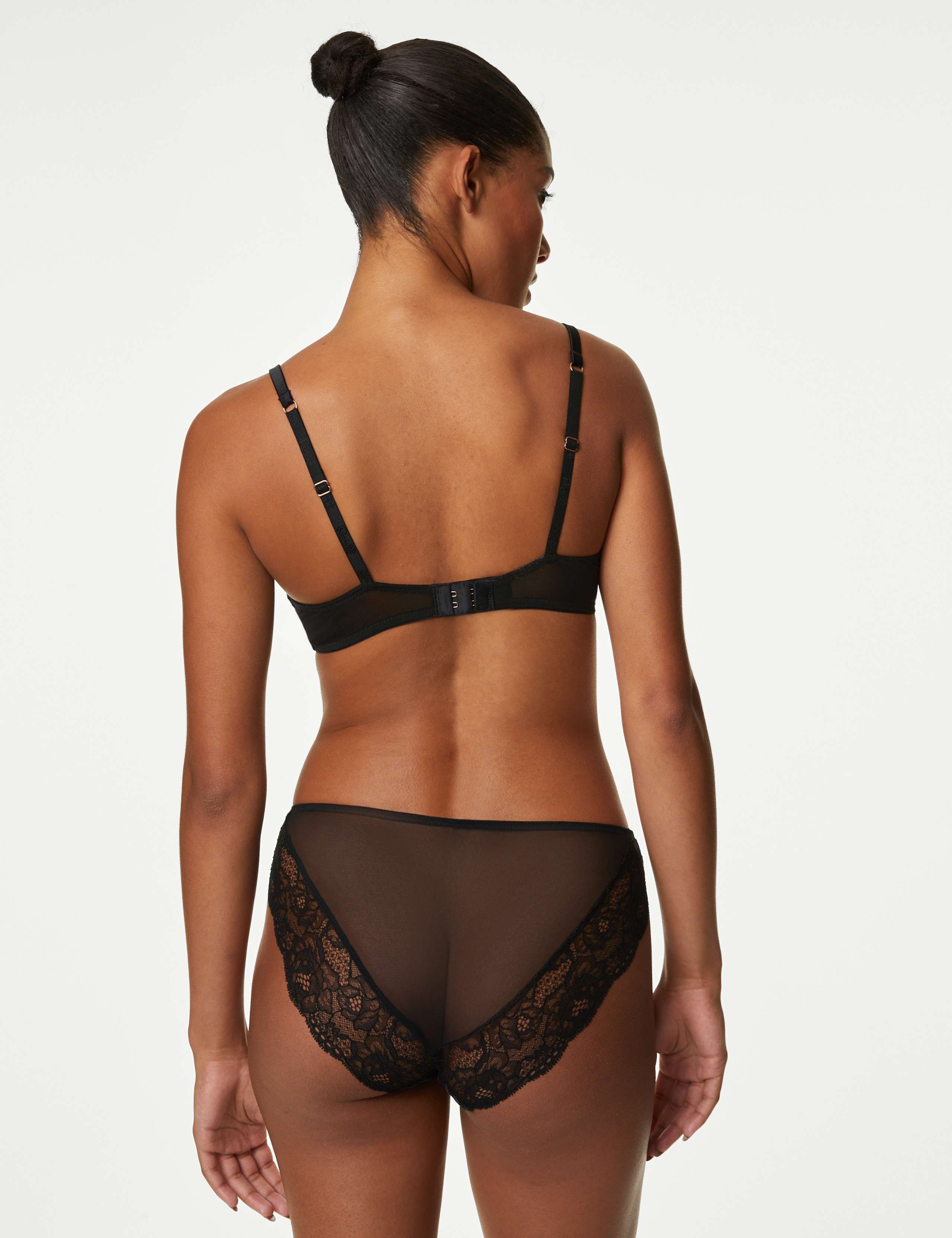 Silk Blend Wired Balcony Bra Set A-E 6 of 6