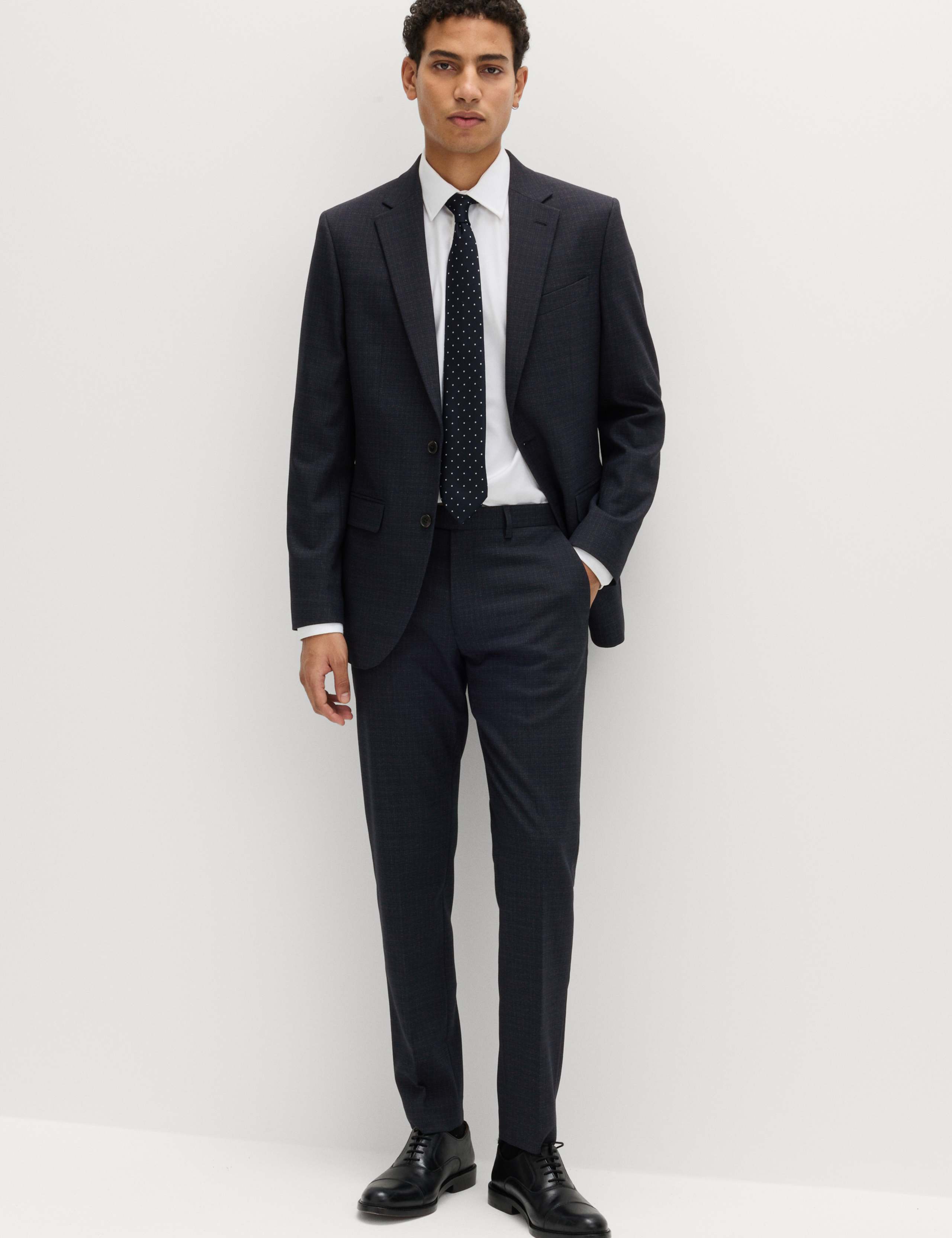 3 Piece Slim Fit Textured Stretch Suit 5 of 6