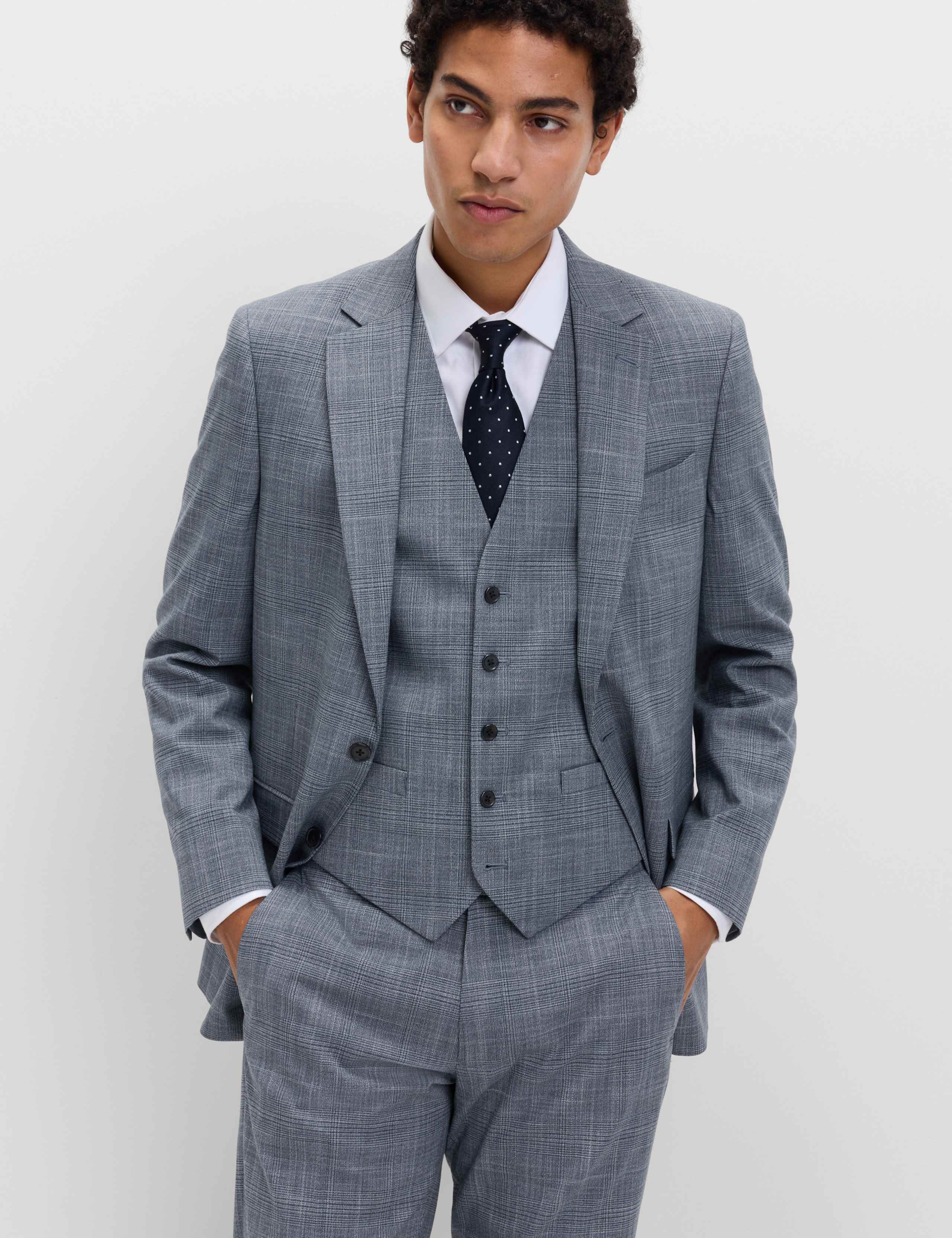 Tailored Fit Check Stretch Suit