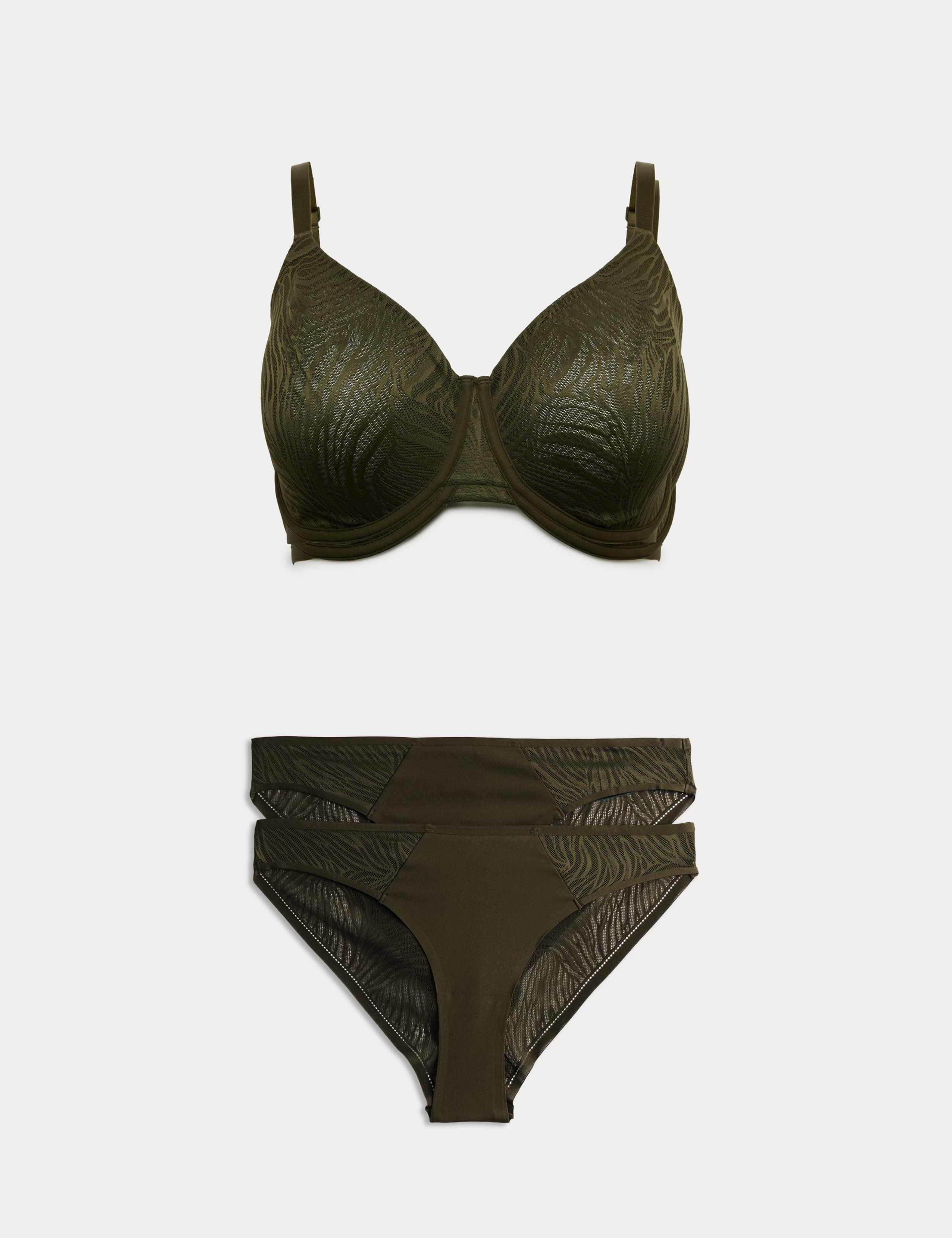 Body Lace Wired Minimiser Bra Set C-H 1 of 6