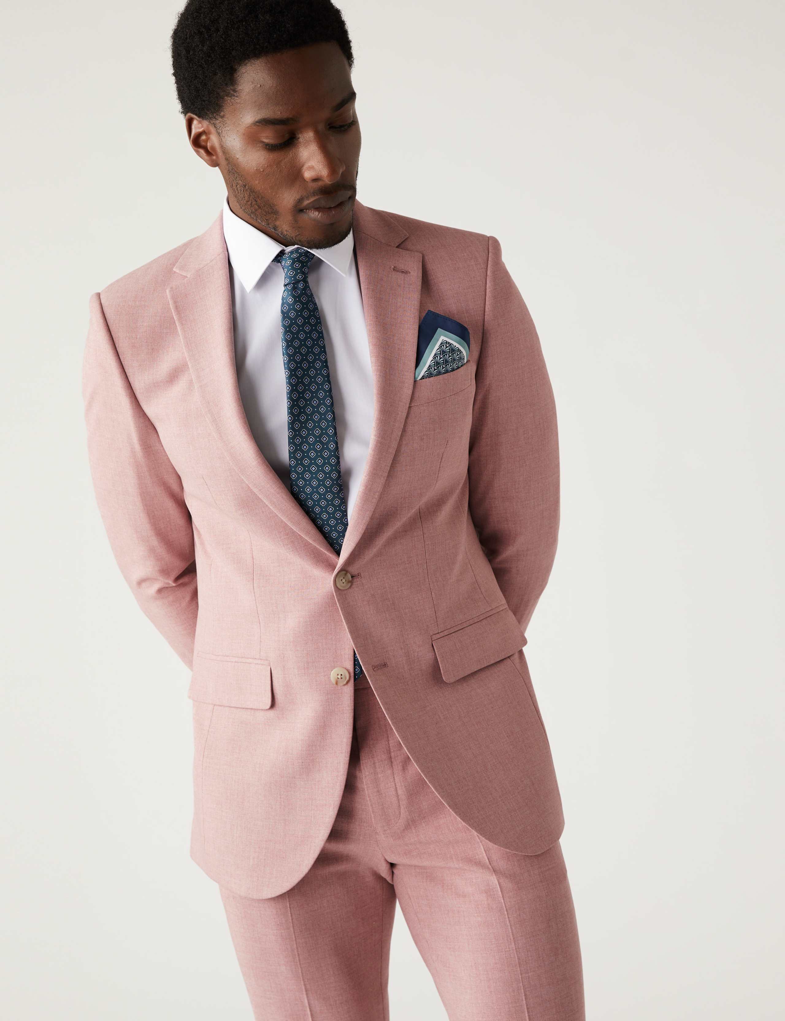 Slim Fit Marl Stretch Suit 1 of 7