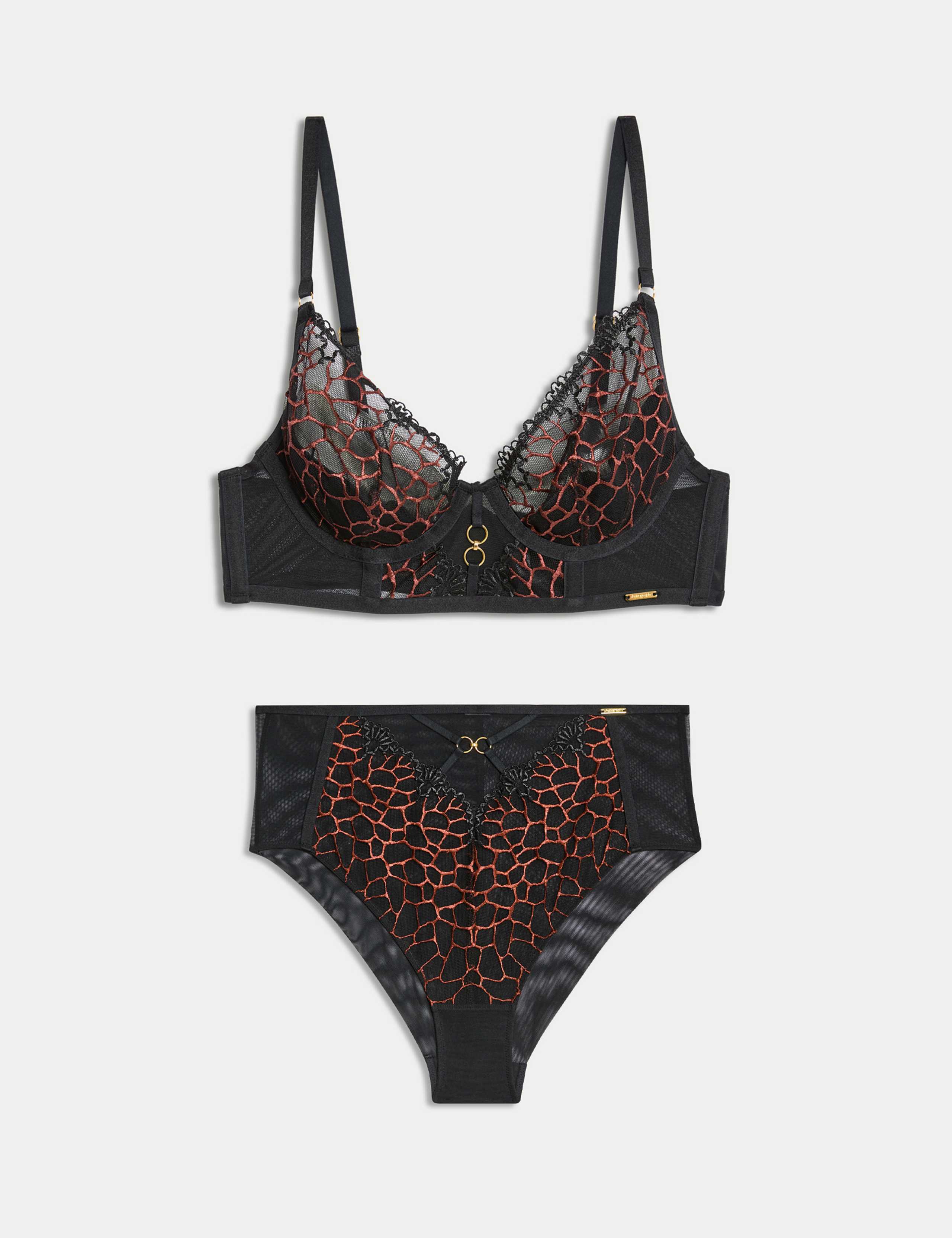 Evora Wired Longline Plunge Bra Set A-E 1 of 6