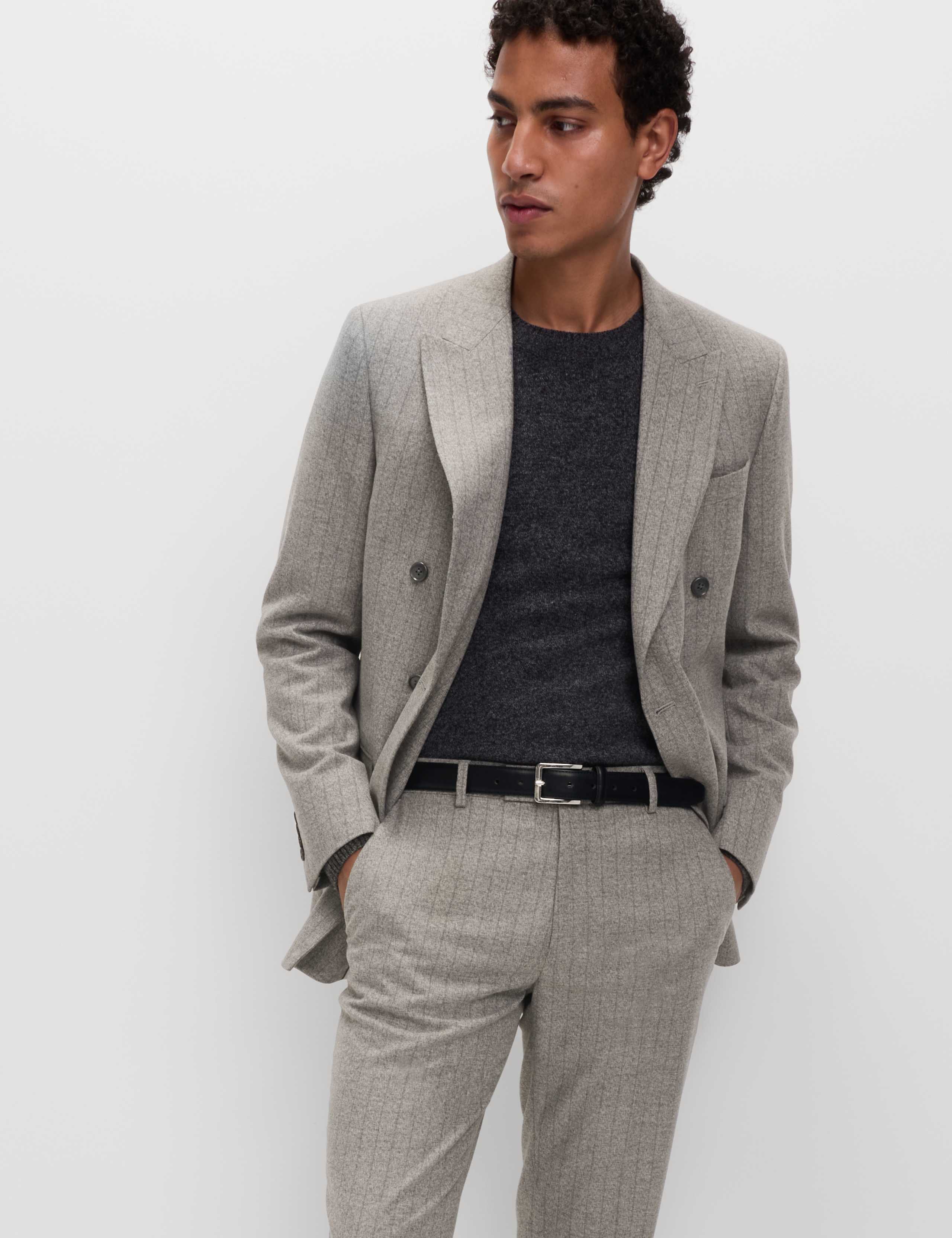 Slim Fit Pinstripe Double Breasted Suit