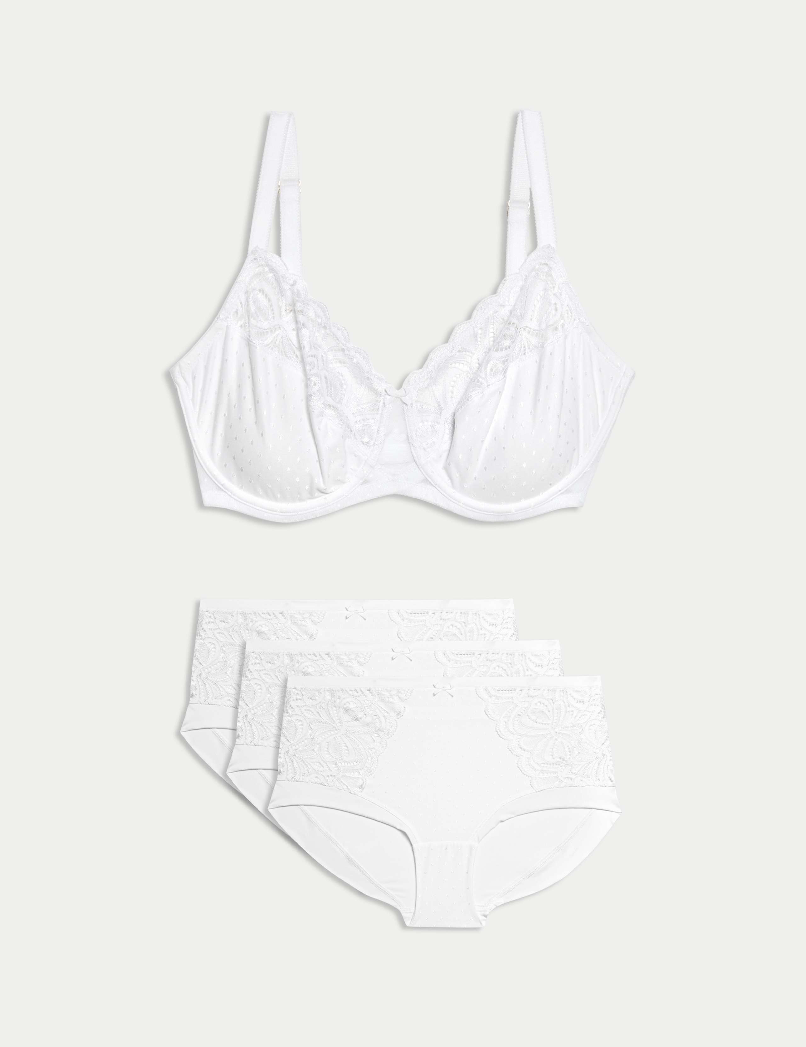 Lace Wired Minimiser Bra Set C-H 1 of 6