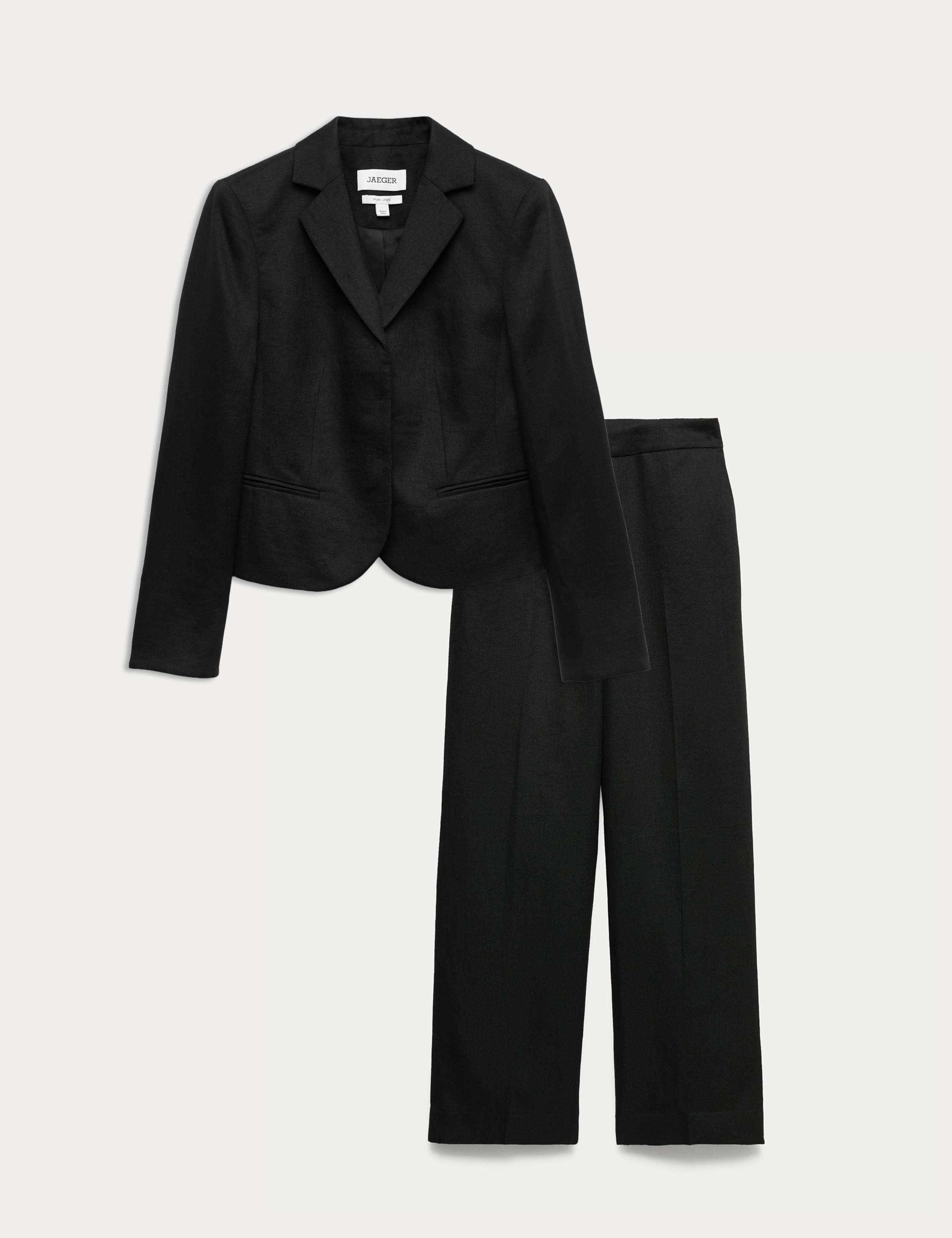 Pure Linen Short Tailored Jacket & Trouser Set 1 of 6