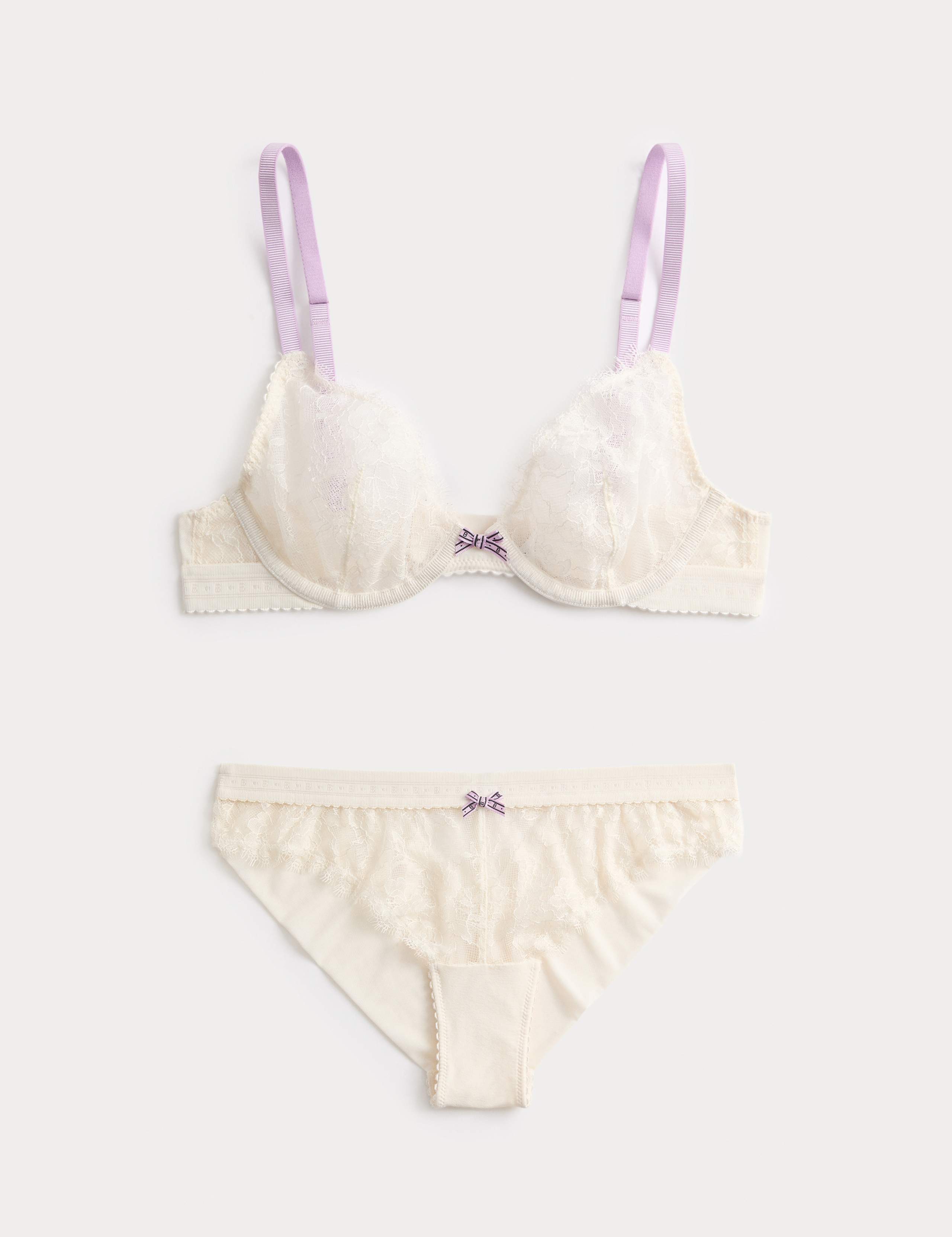 Anna Lace Wired Plunge Bra Set A-E 1 of 6