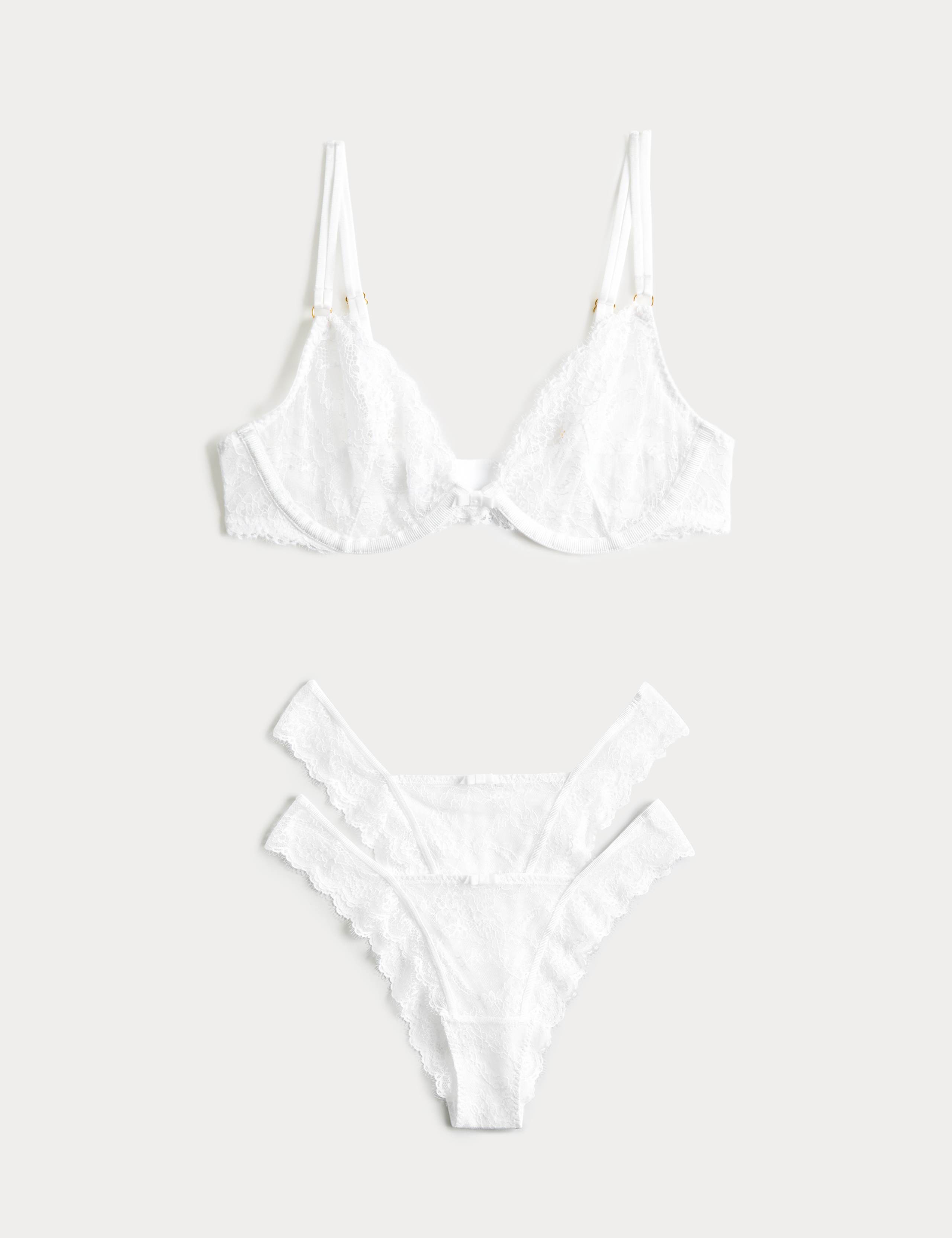 Ida Lace Wired Plunge Bra Set A-E 1 of 6