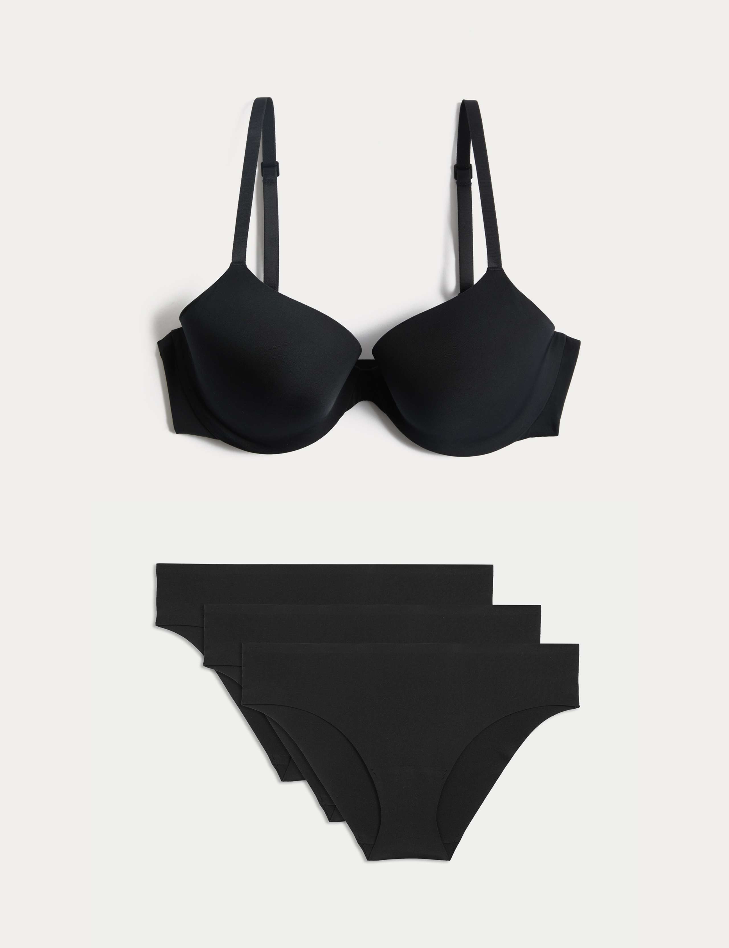 Body Invisibles Wired Demi Cup Bra Set A-E 1 of 6