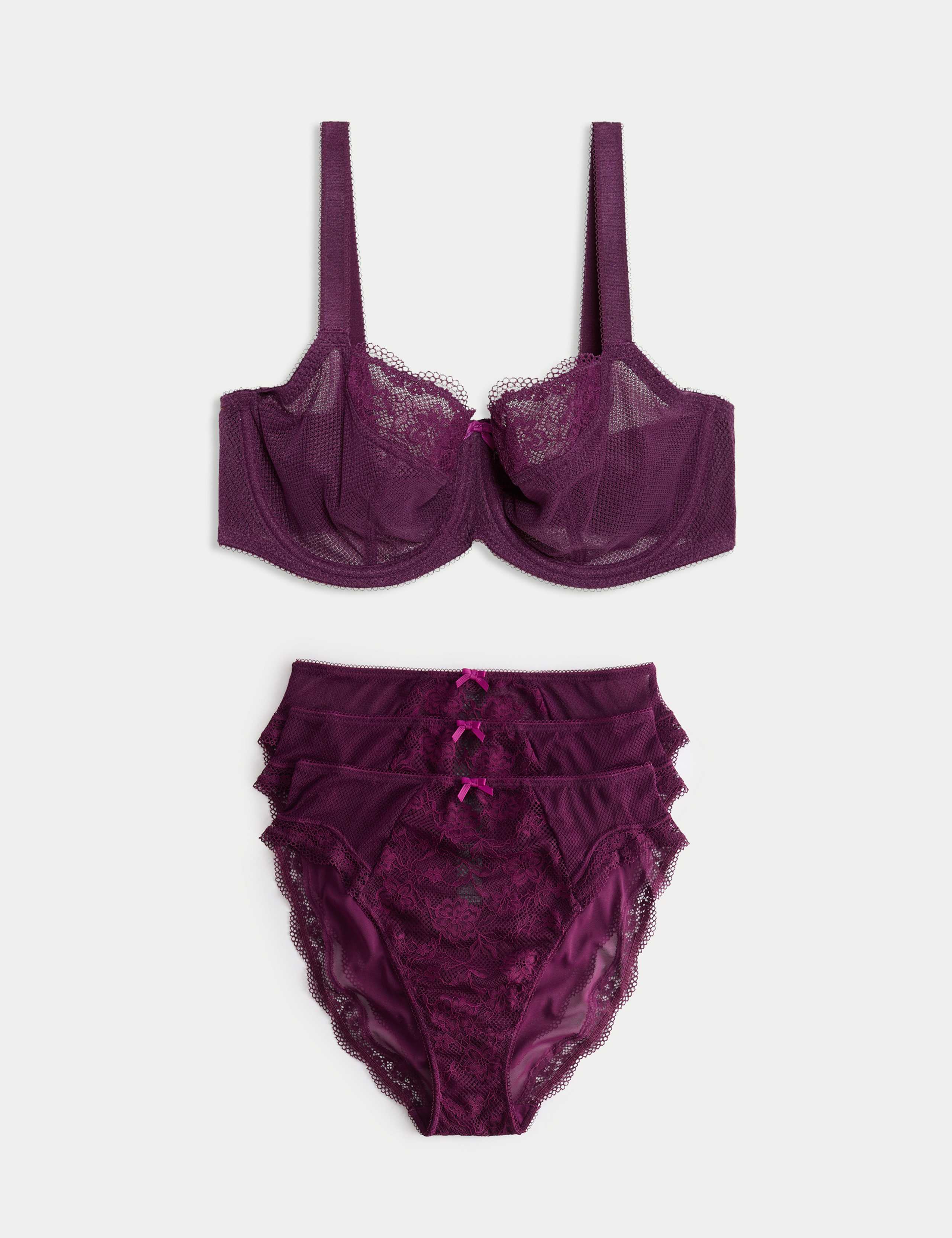 Jasmine Lace Wired Balcony Bra Set F-H 1 of 6
