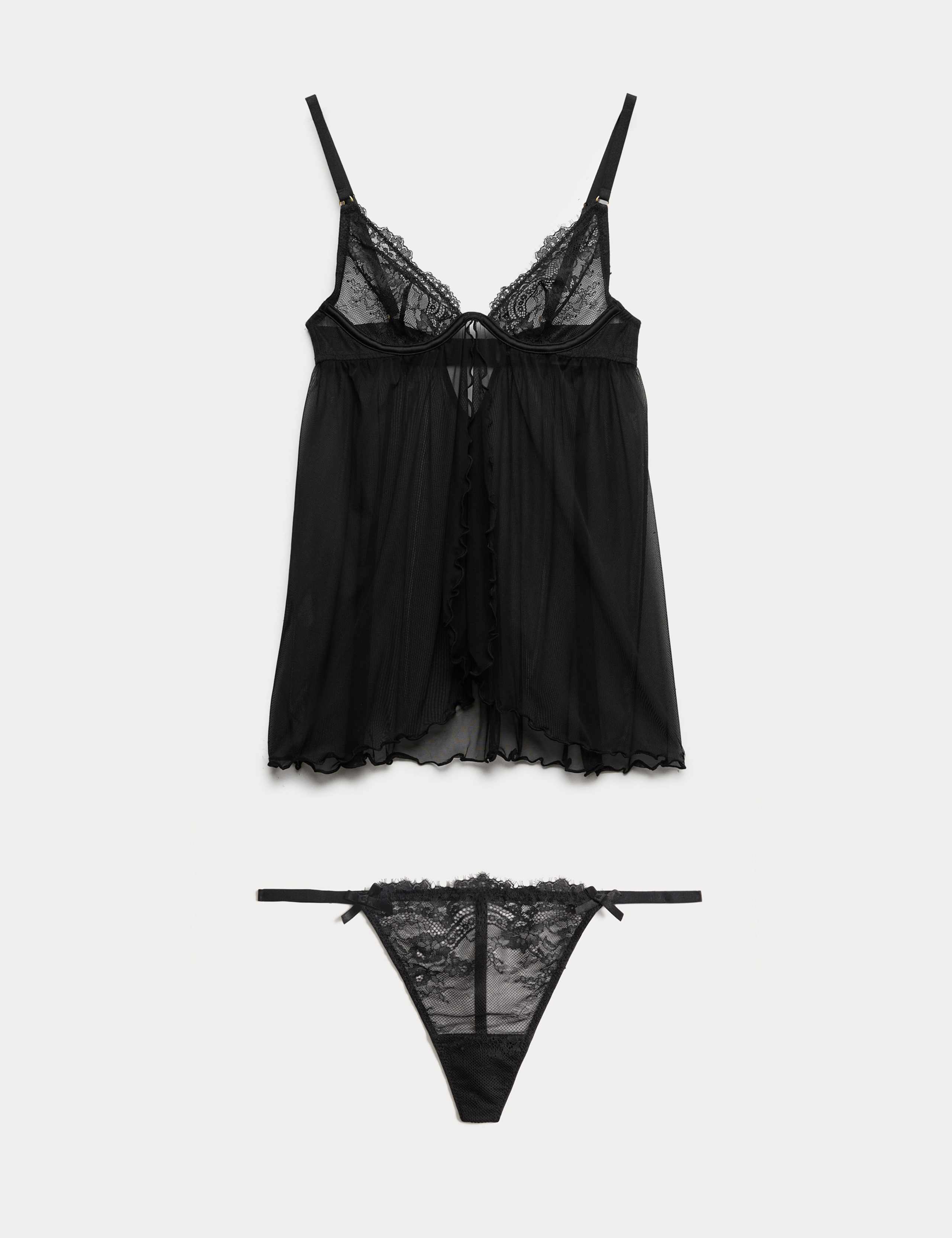 Lace Wired Babydoll Set A-DD 1 of 6
