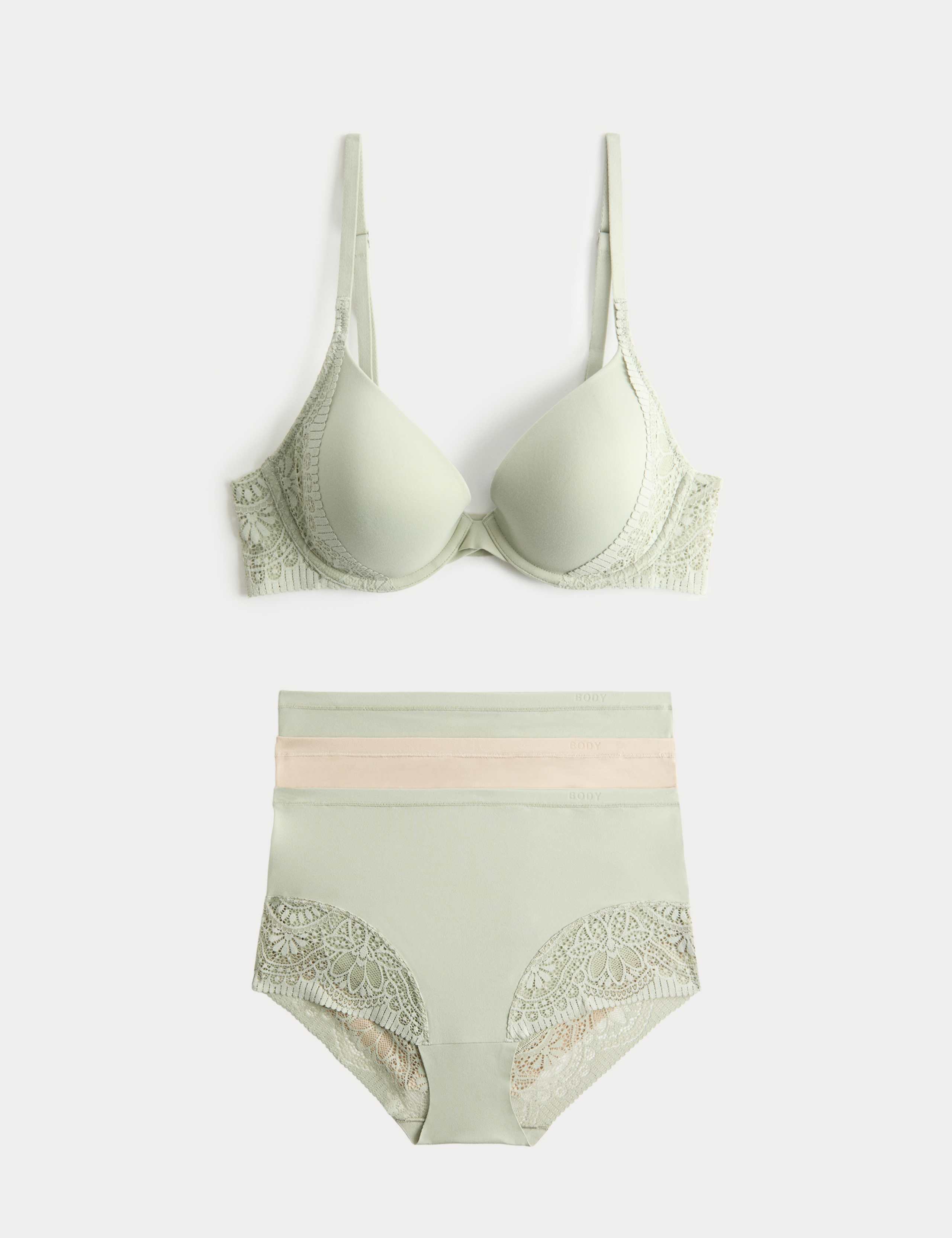 Body Soft™ Wired Plunge T-Shirt Bra Set A-E 1 of 6