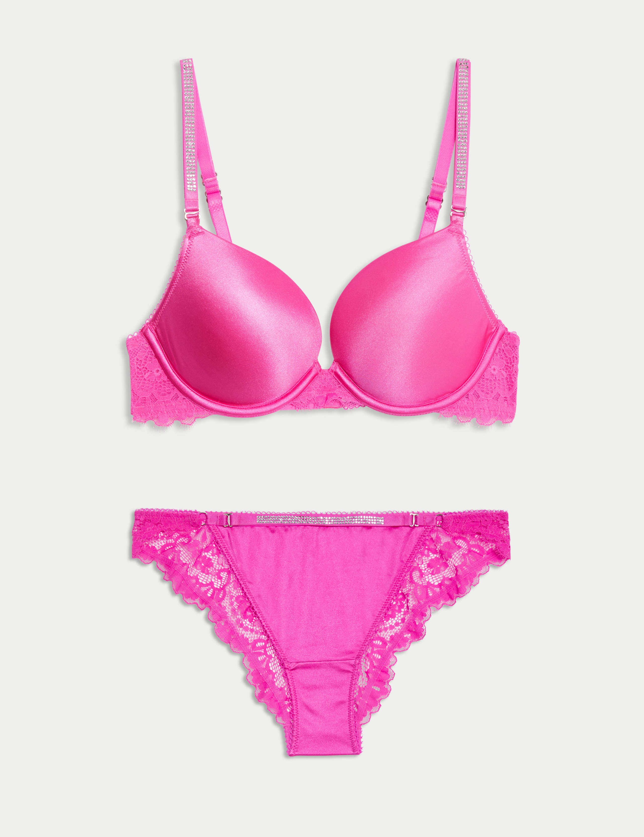 Aleksandra Diamanté Wired Push-Up Bra Set A-E 1 of 6