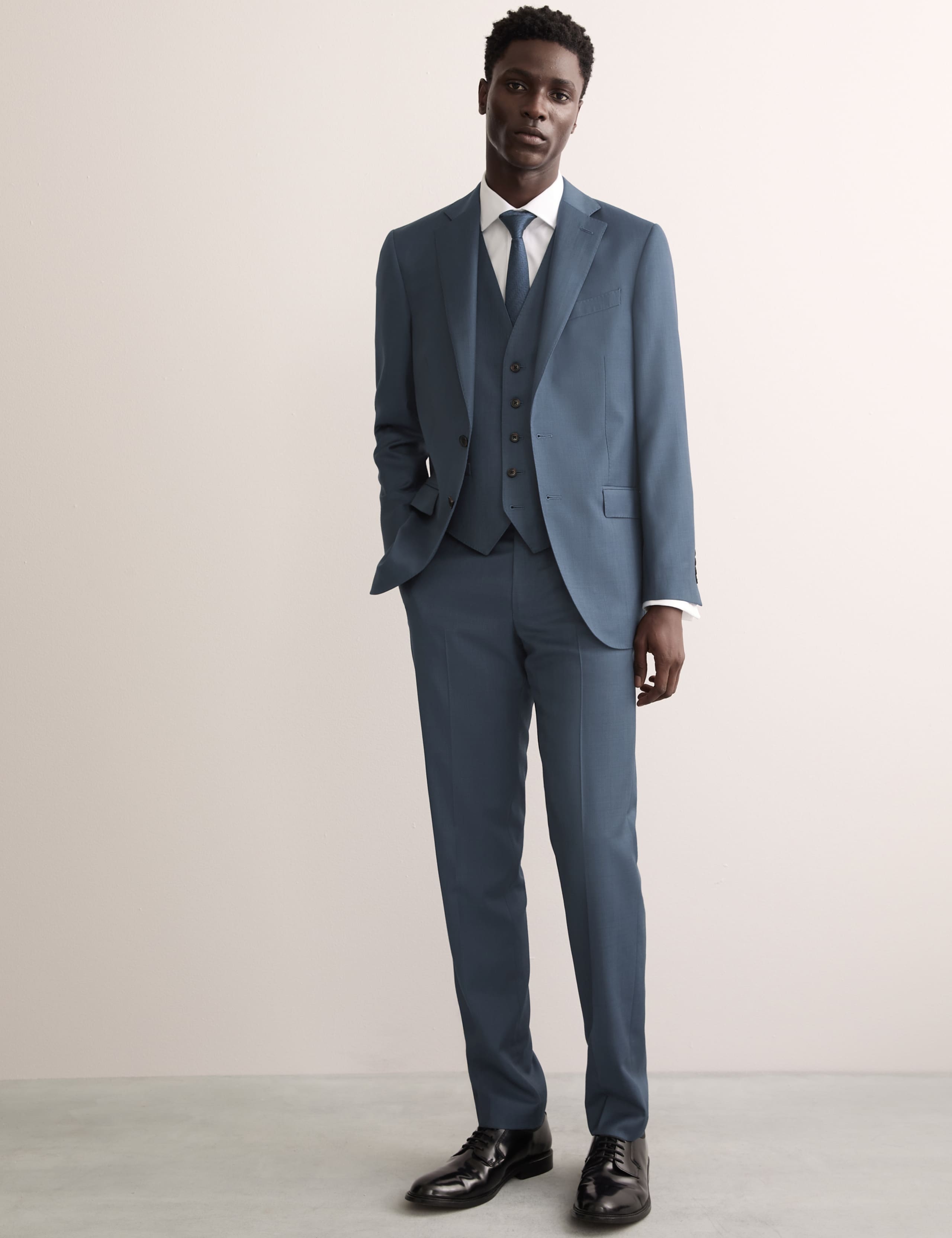 Tailored Fit Italian Wool Sharkskin Suit 1 of 6