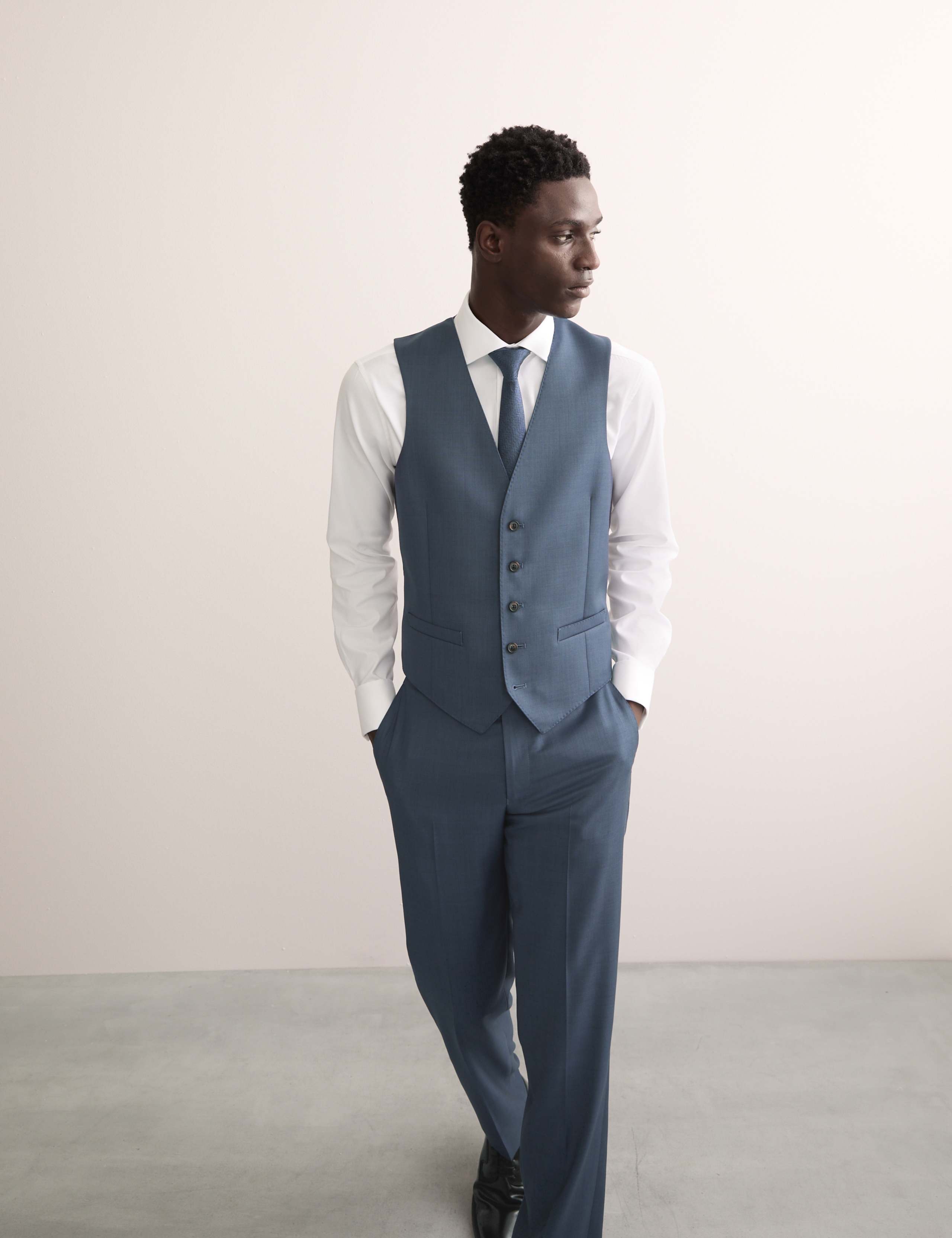 Tailored Fit Italian Wool Sharkskin Suit 2 of 6