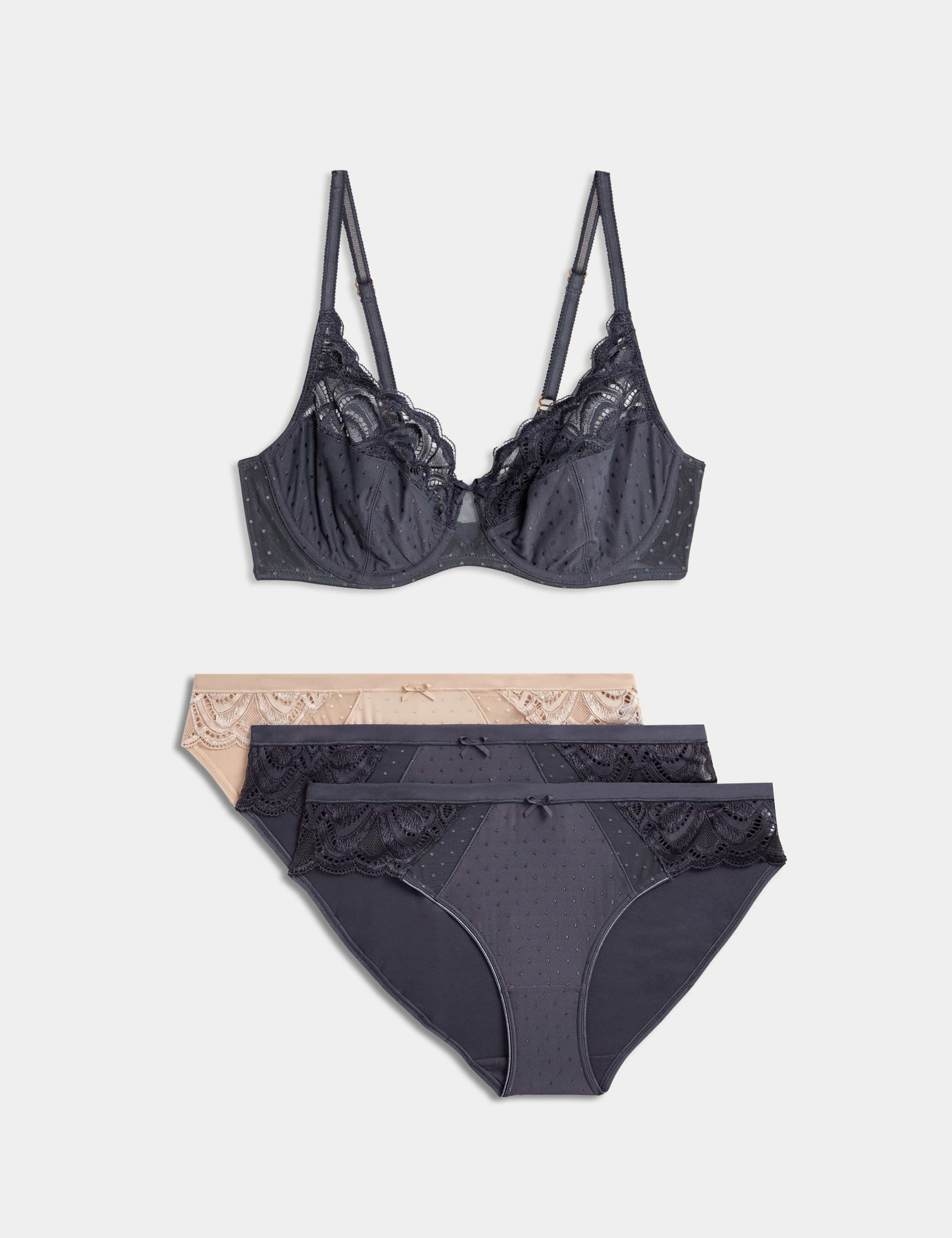 Amelia Lace Wired Full Cup Bra Set A-E 1 of 6