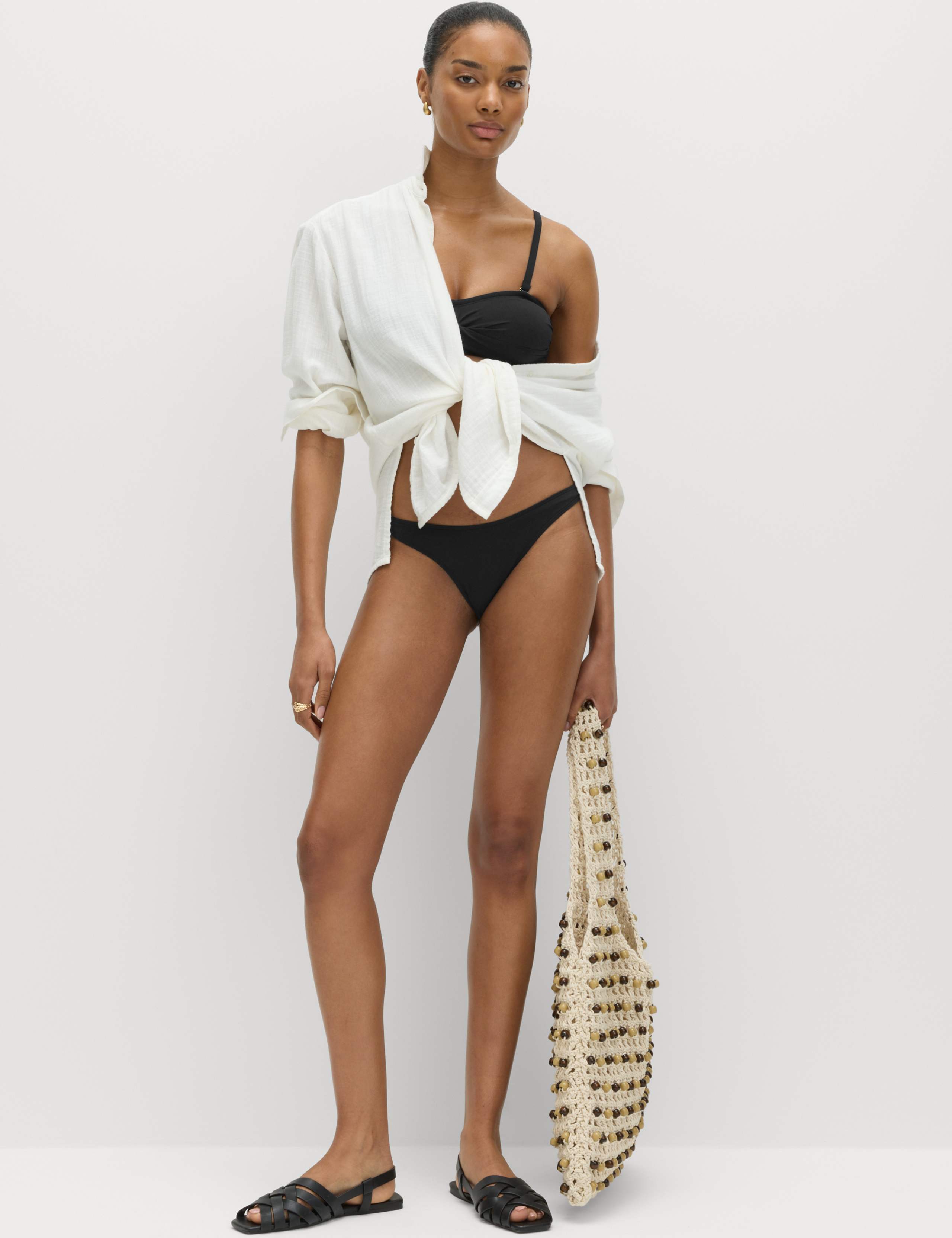 Padded Twist Front Bandeau Bikini Set