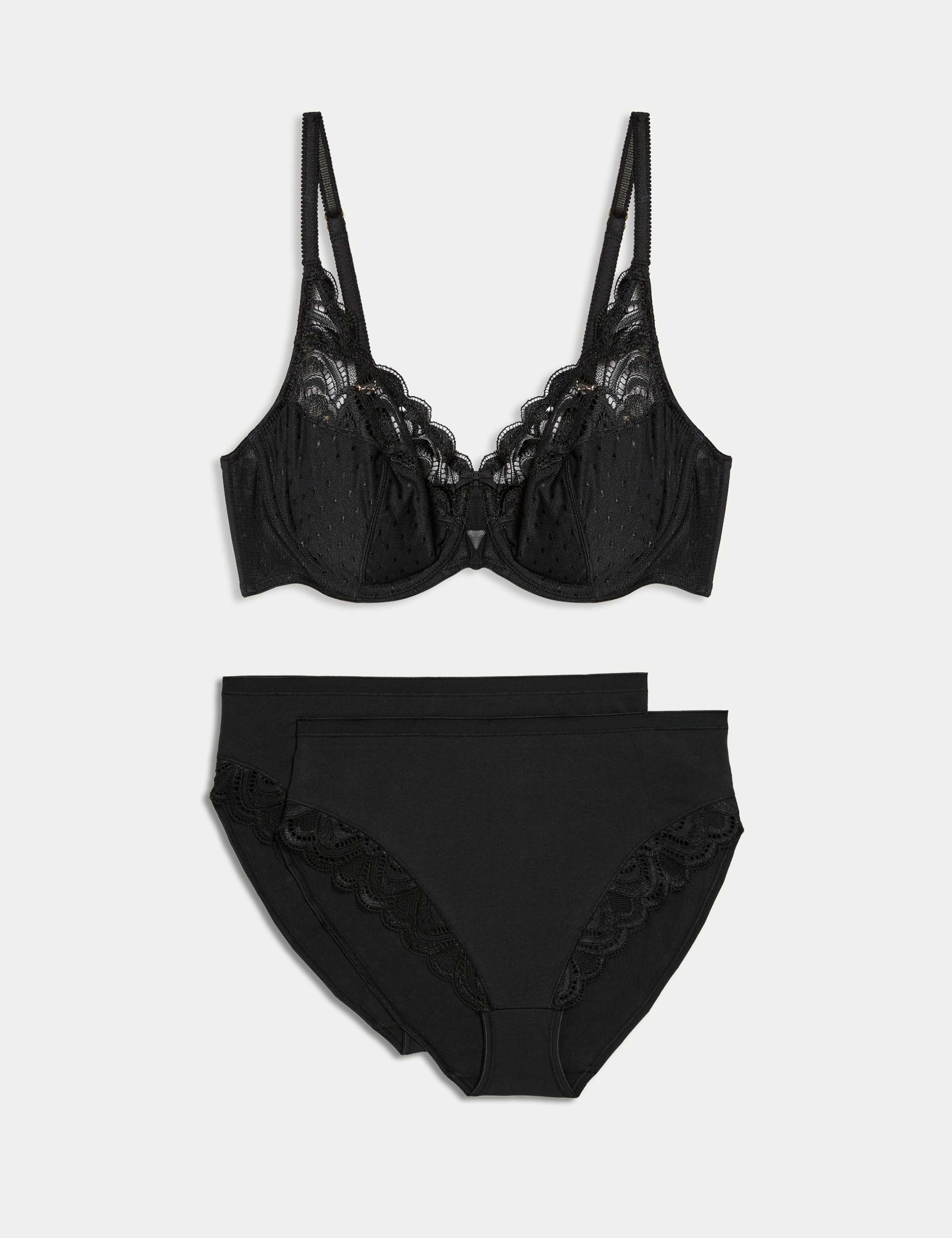 Amelia Lace Wired Full Cup Bra Set A-E 1 of 6