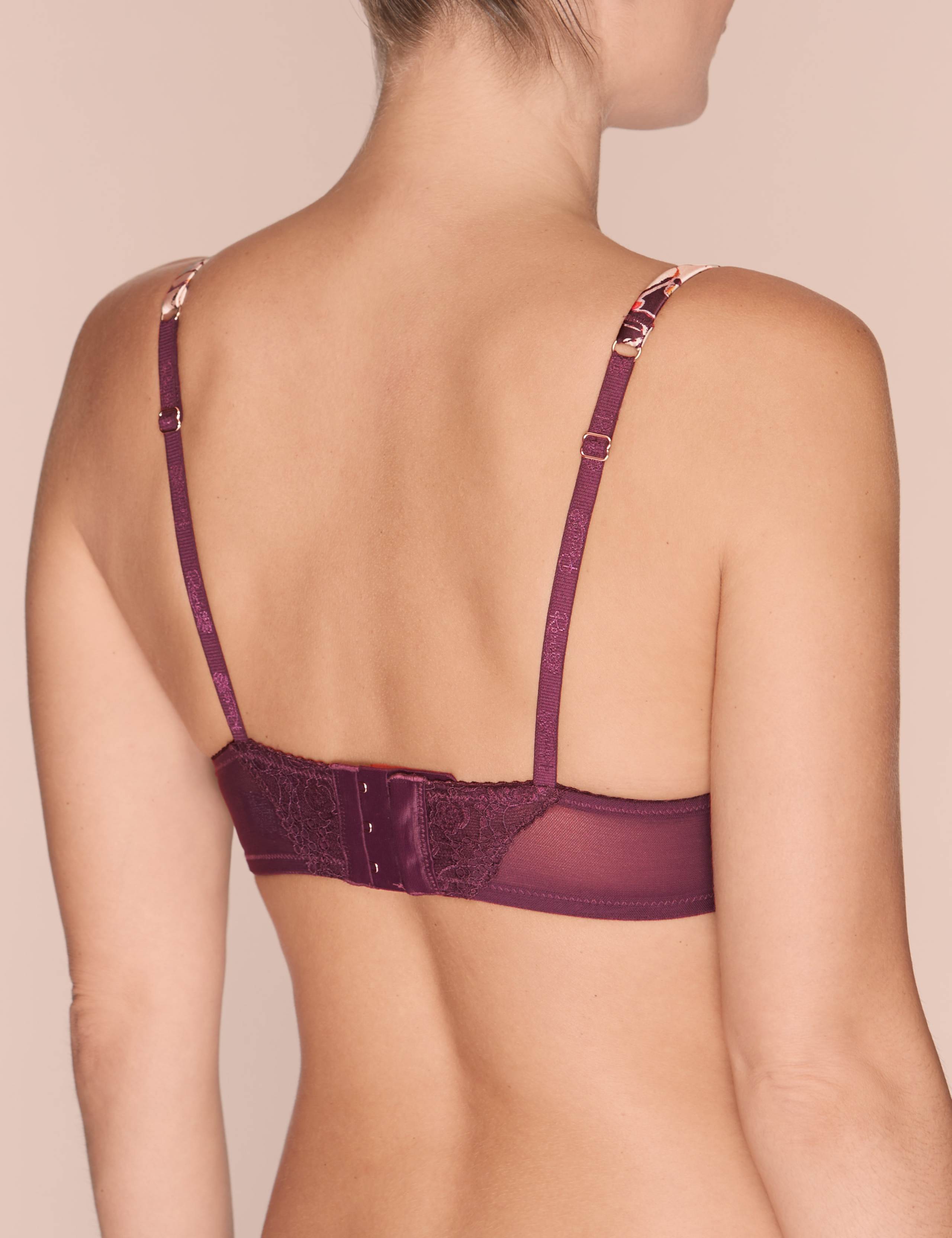 Silk & Lace Floral Print Set with Padded Plunge A-E 4 of 6