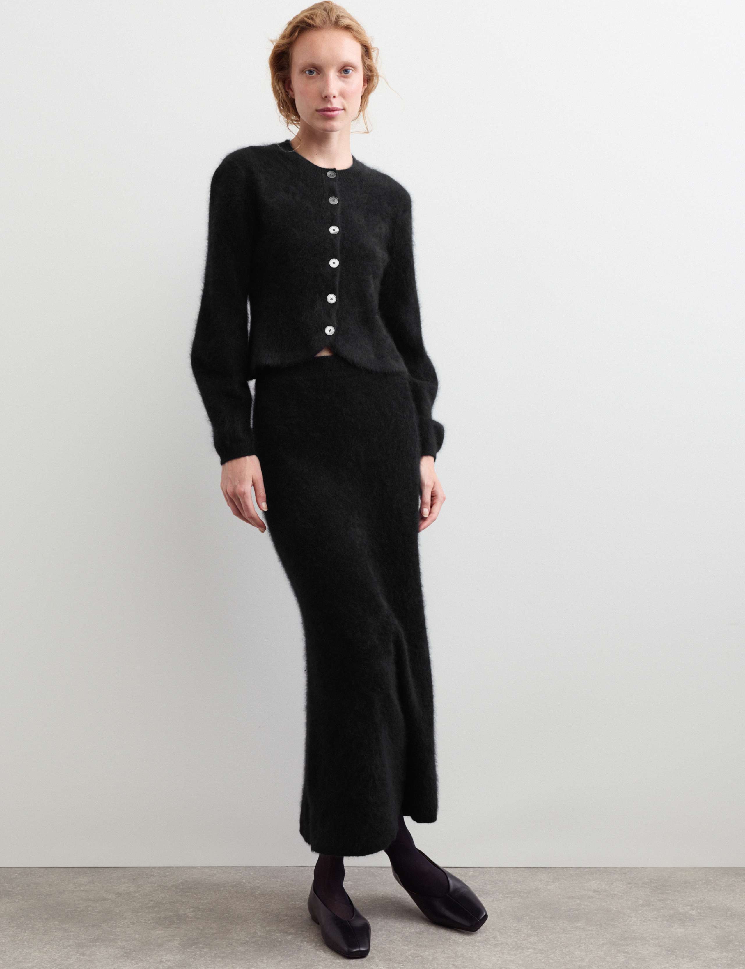 Cashmere Cardigan & Skirt Set