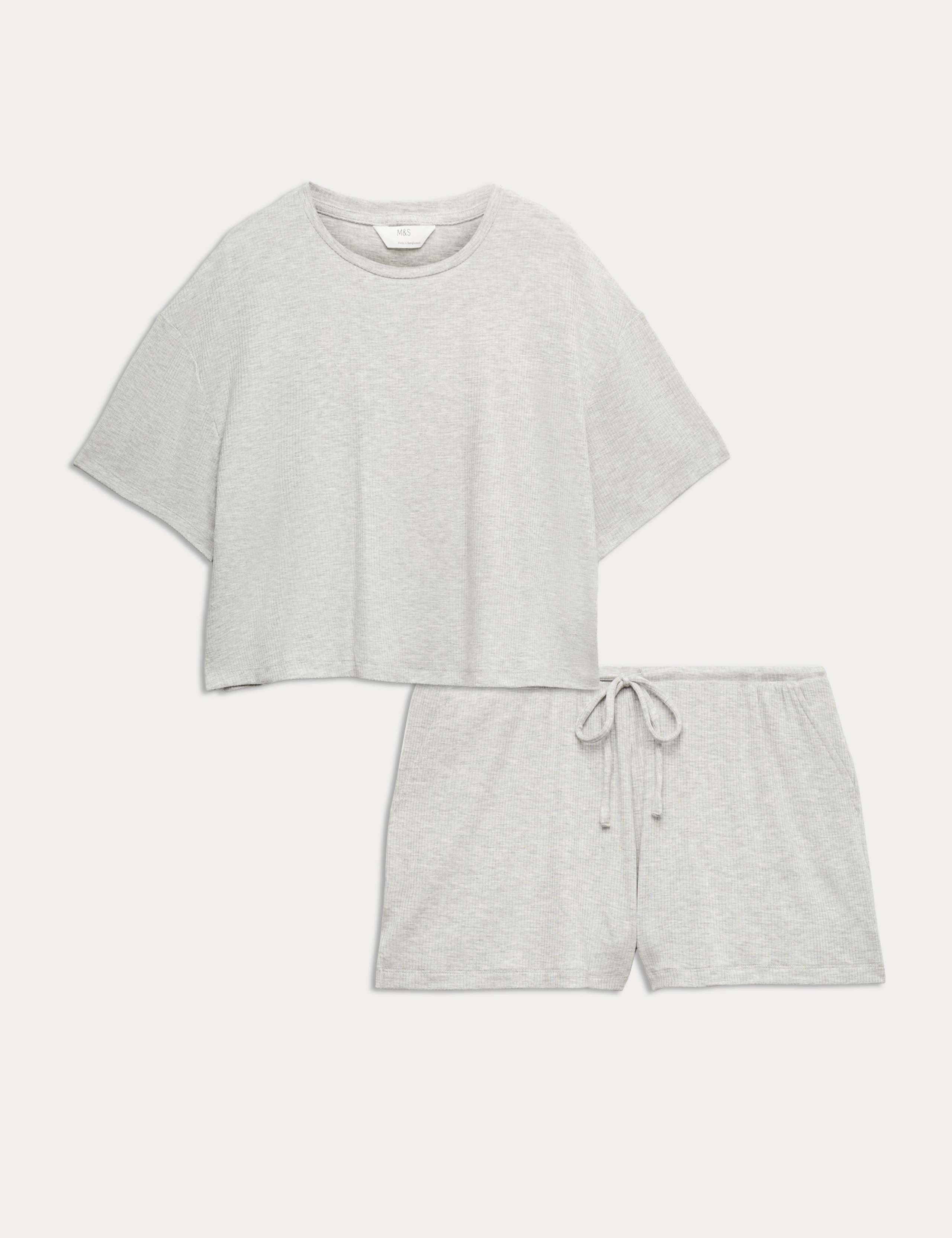 Modal Rich Ribbed Pyjama Top Set 1 of 6