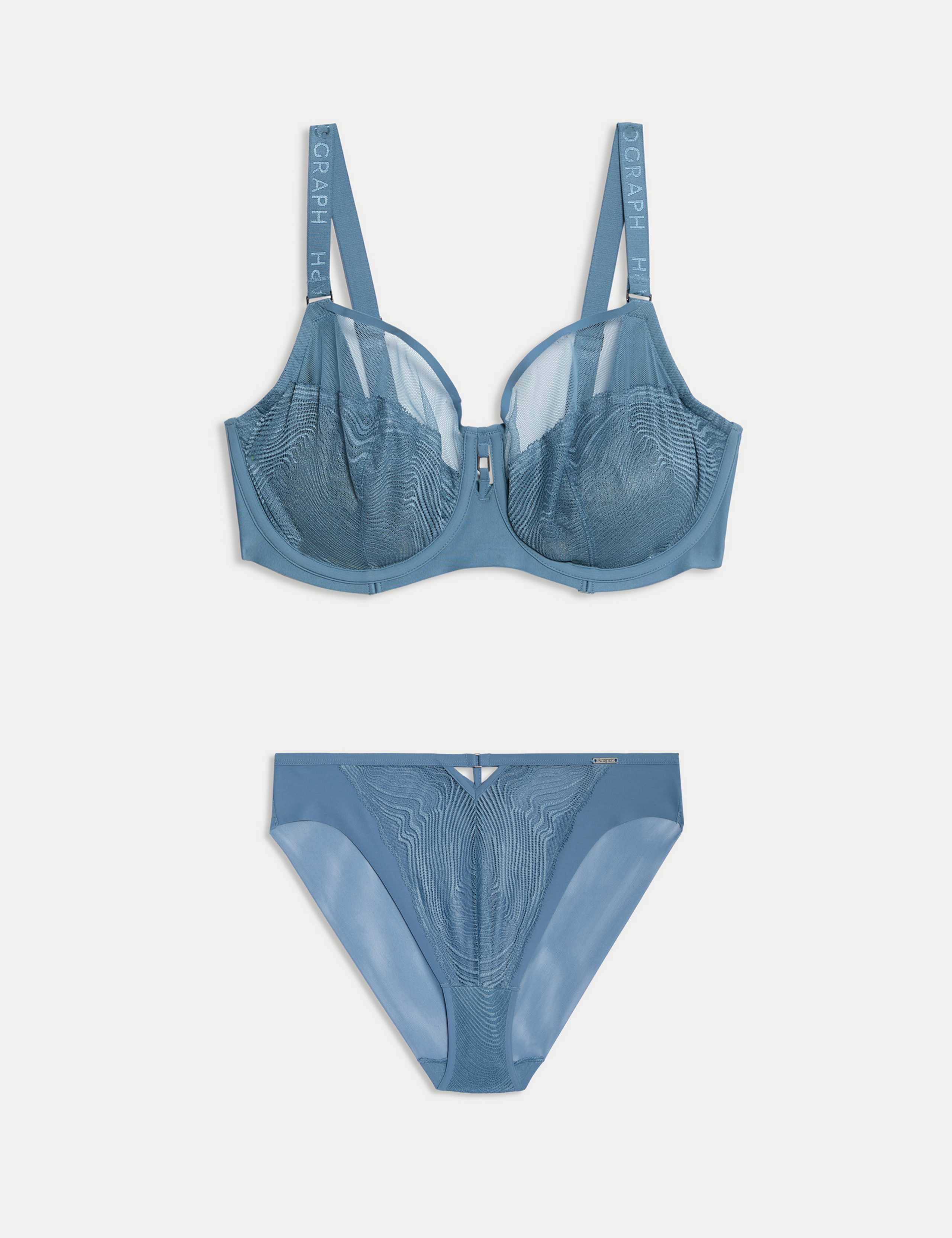 Kyoto Lace Wired Balcony Bra Set F-H 1 of 4
