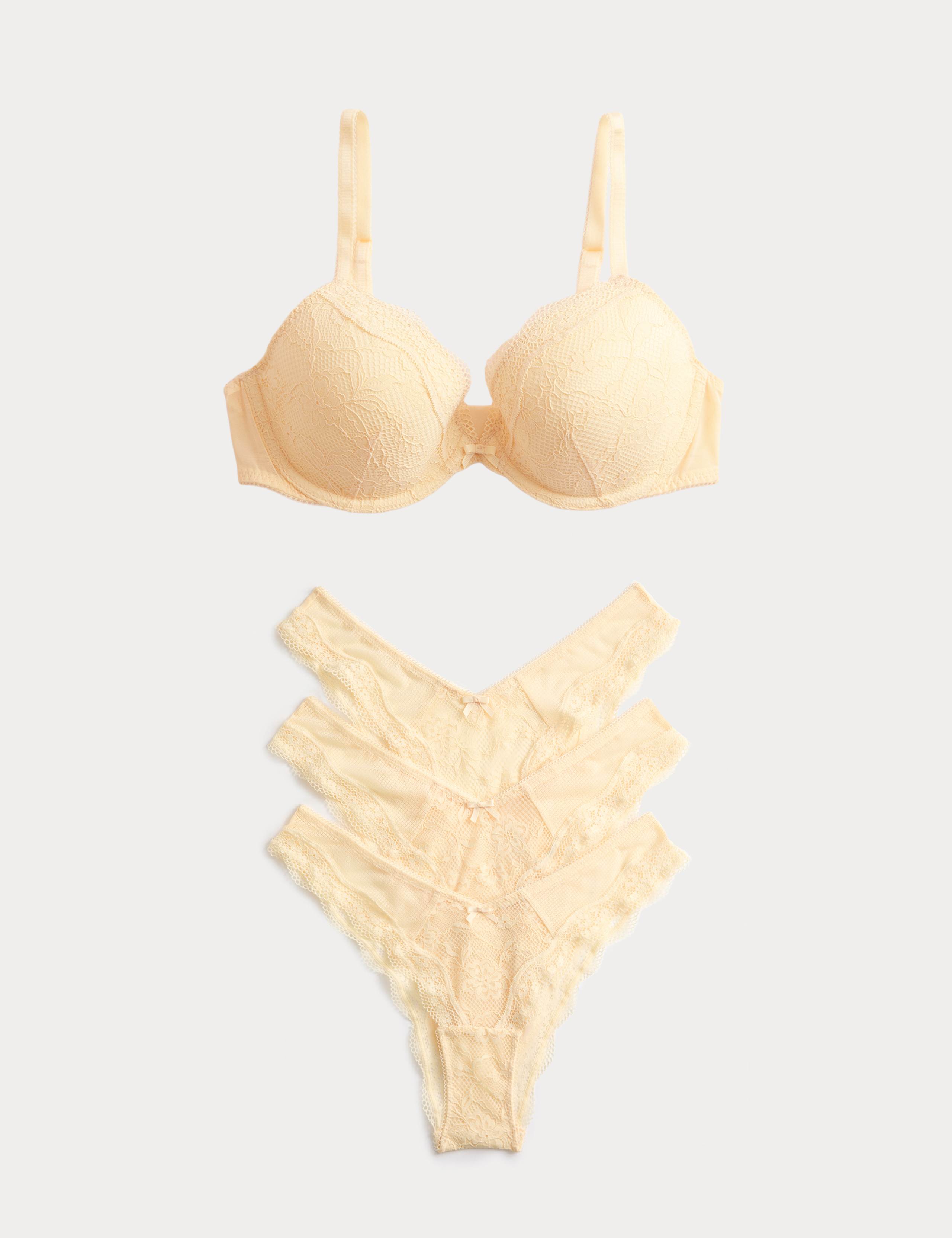 Jasmine Lace Wired Plunge Bra Set A-E 1 of 6