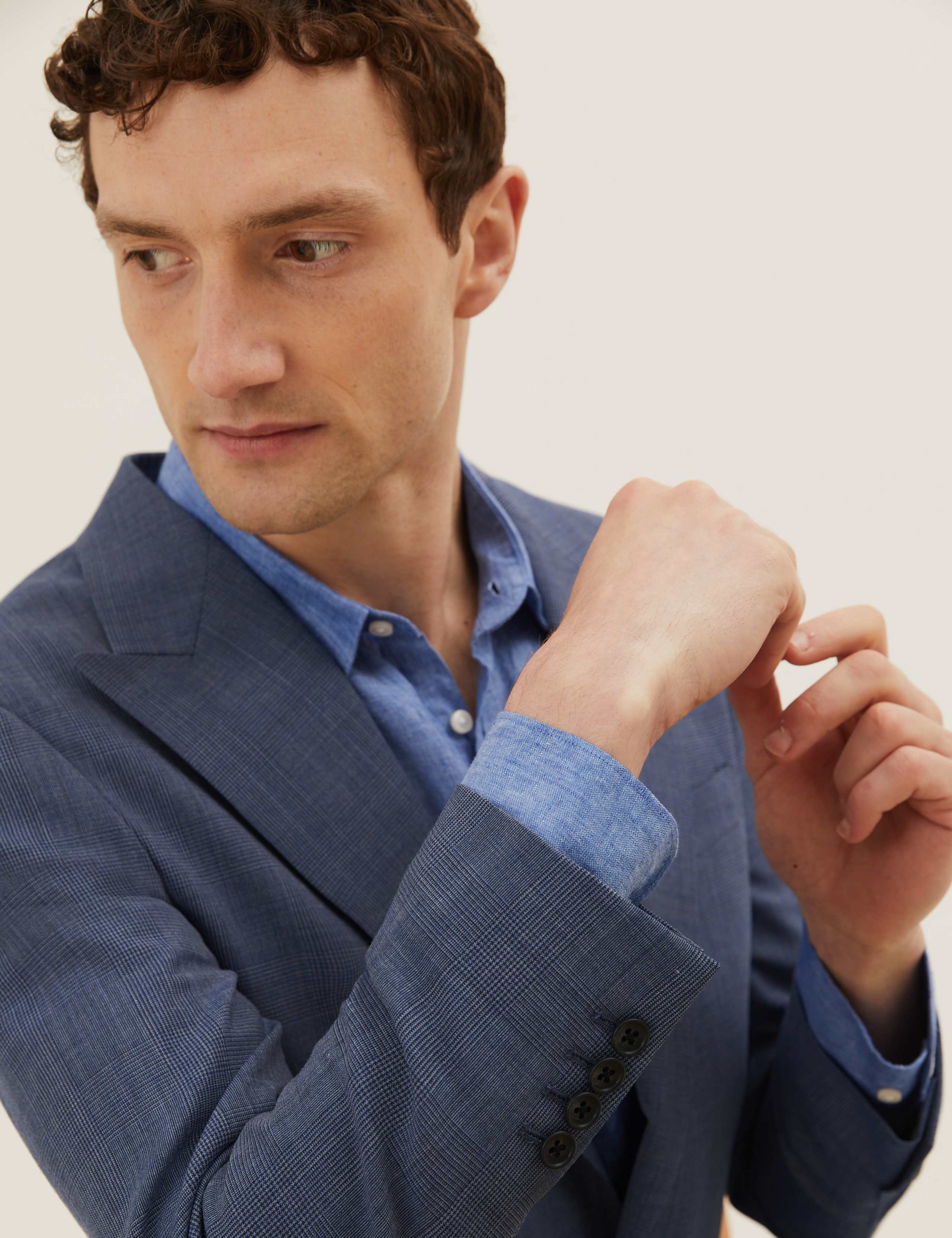 Tailored Fit Wool Rich Check Suit 3 of 6