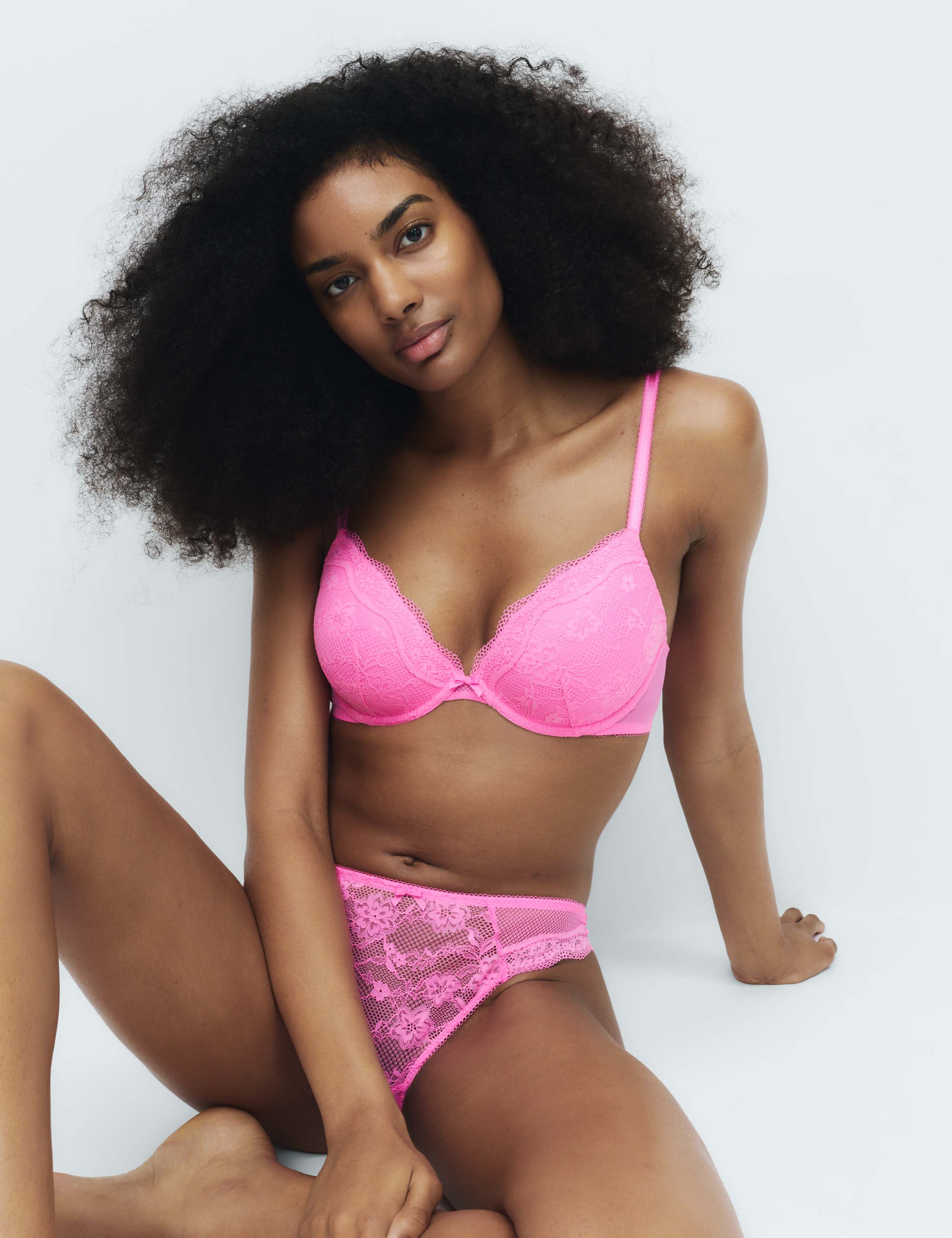 Jasmine Lace Wired Plunge Bra Set A-E