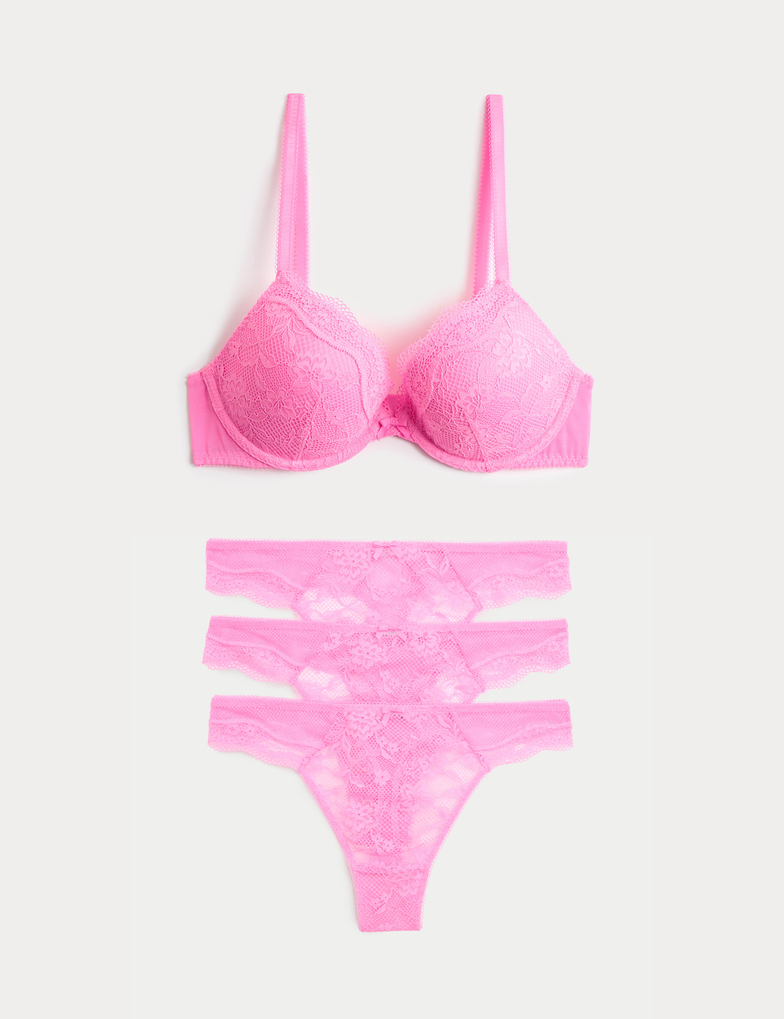 Jasmine Lace Wired Plunge Bra Set A-E 1 of 6