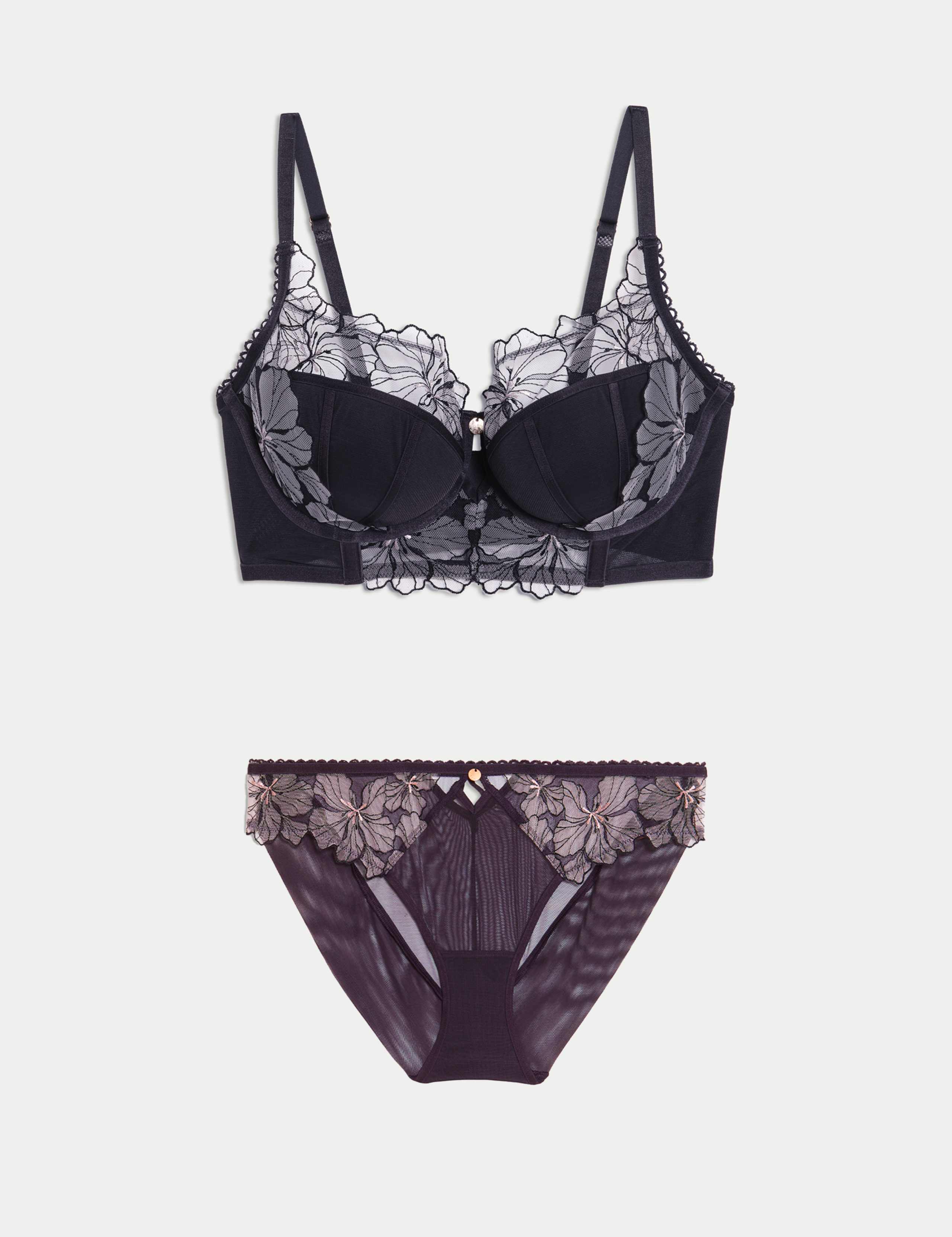 Passion Flower Wired Balcony Bra Set A-E 1 of 6