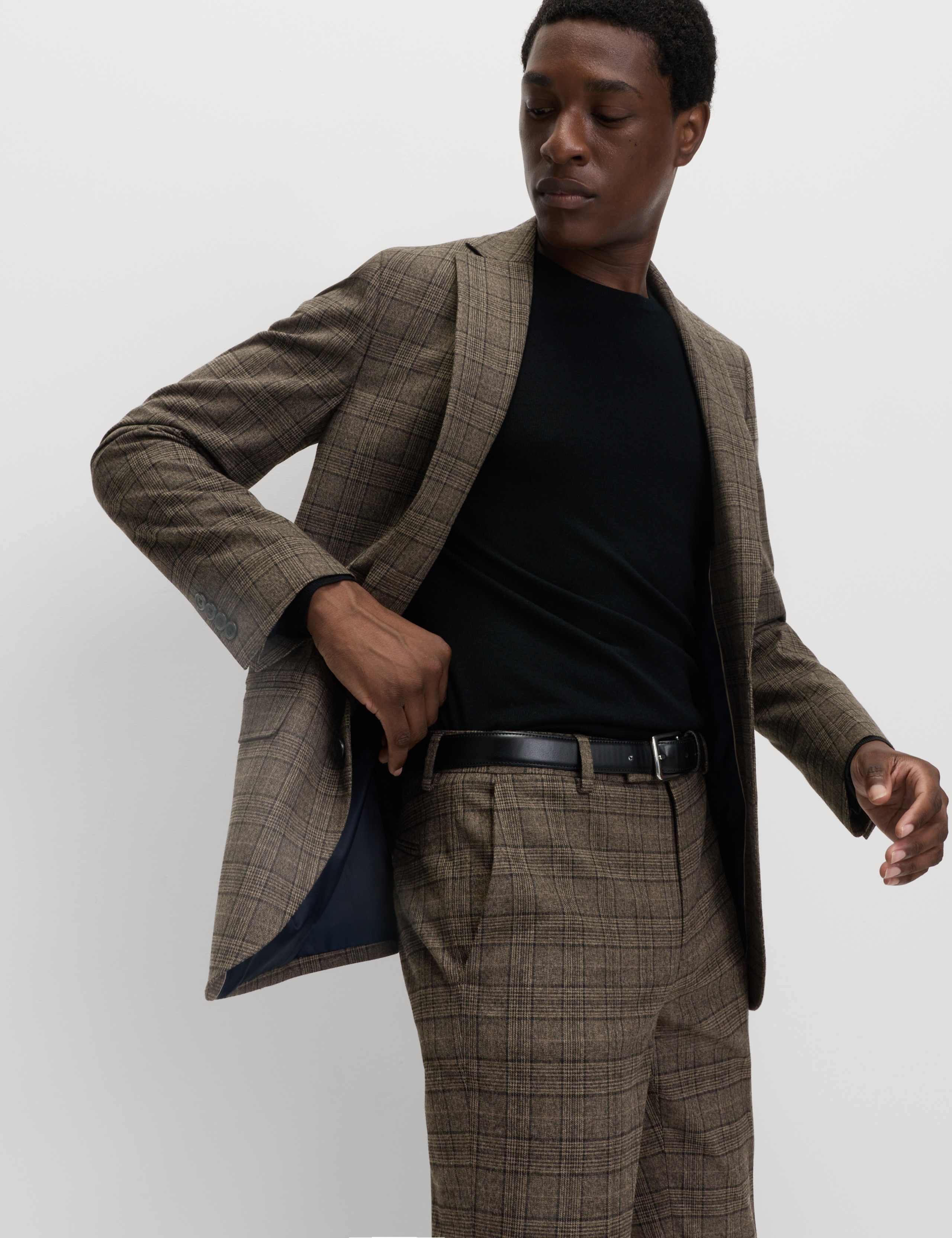 Slim Fit Check Suit