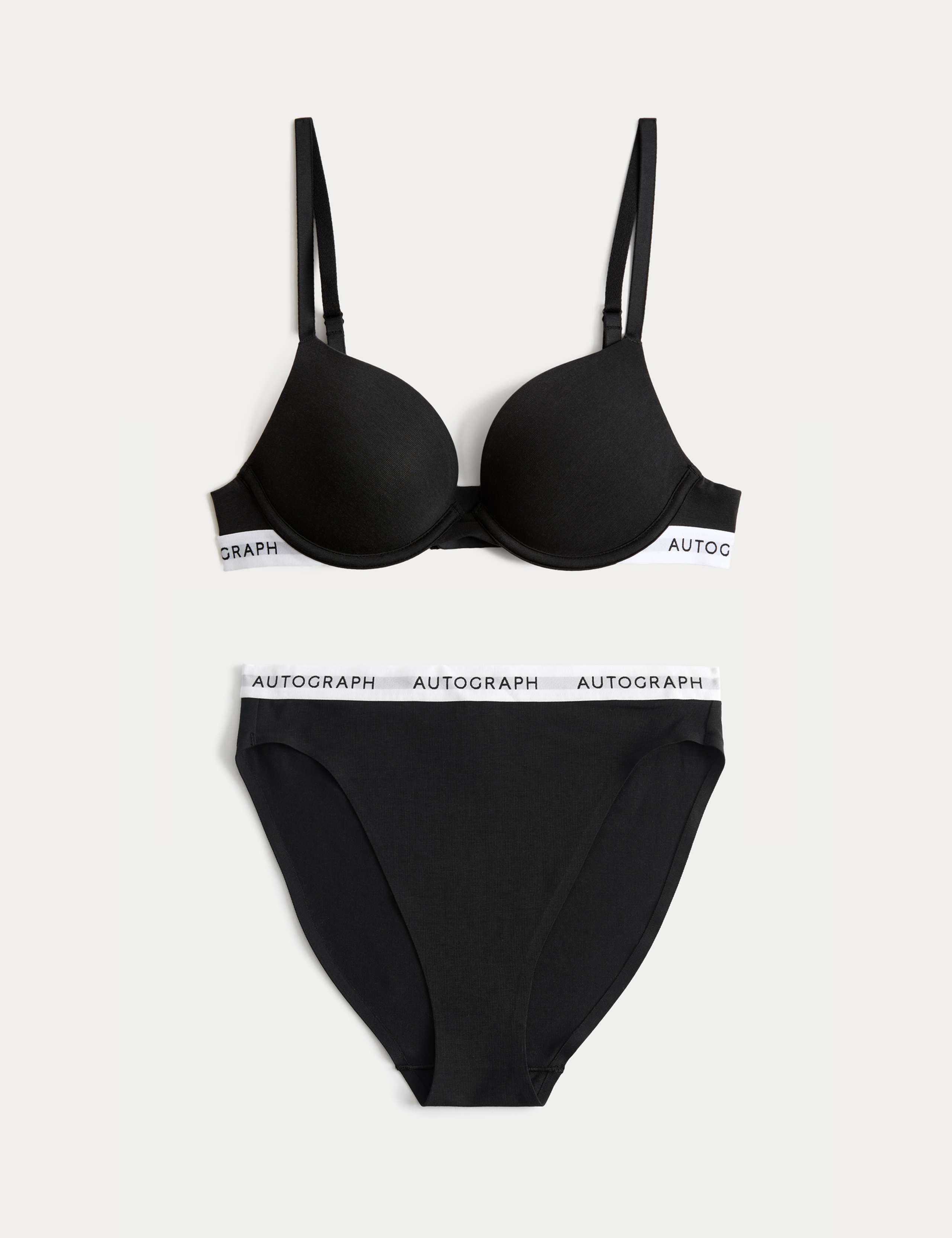 Lille Wired Push-Up Plunge Bra Set A-E 1 of 6